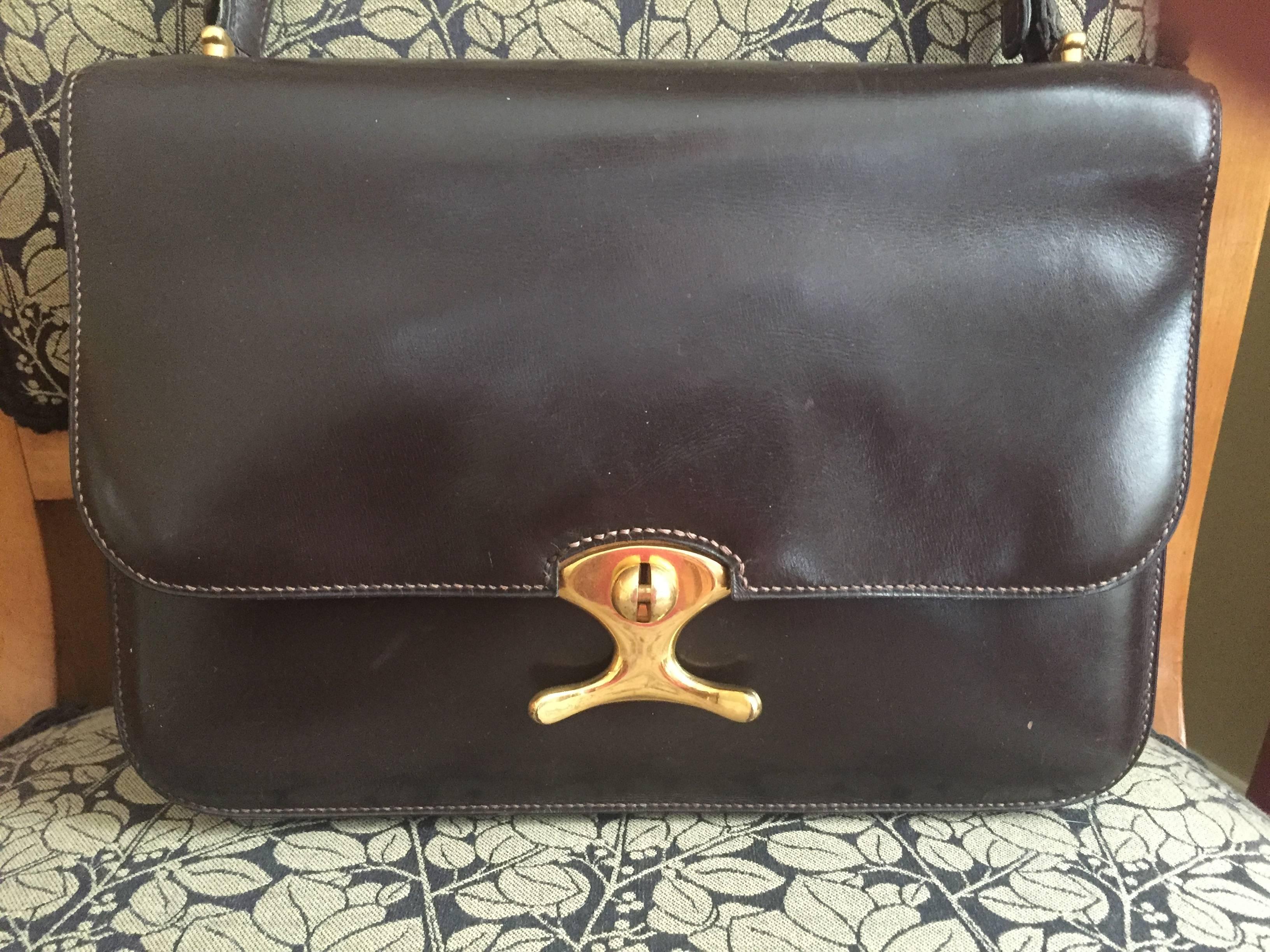Hermes Unusual Vintage Black Shoulder Bag For Sale 5