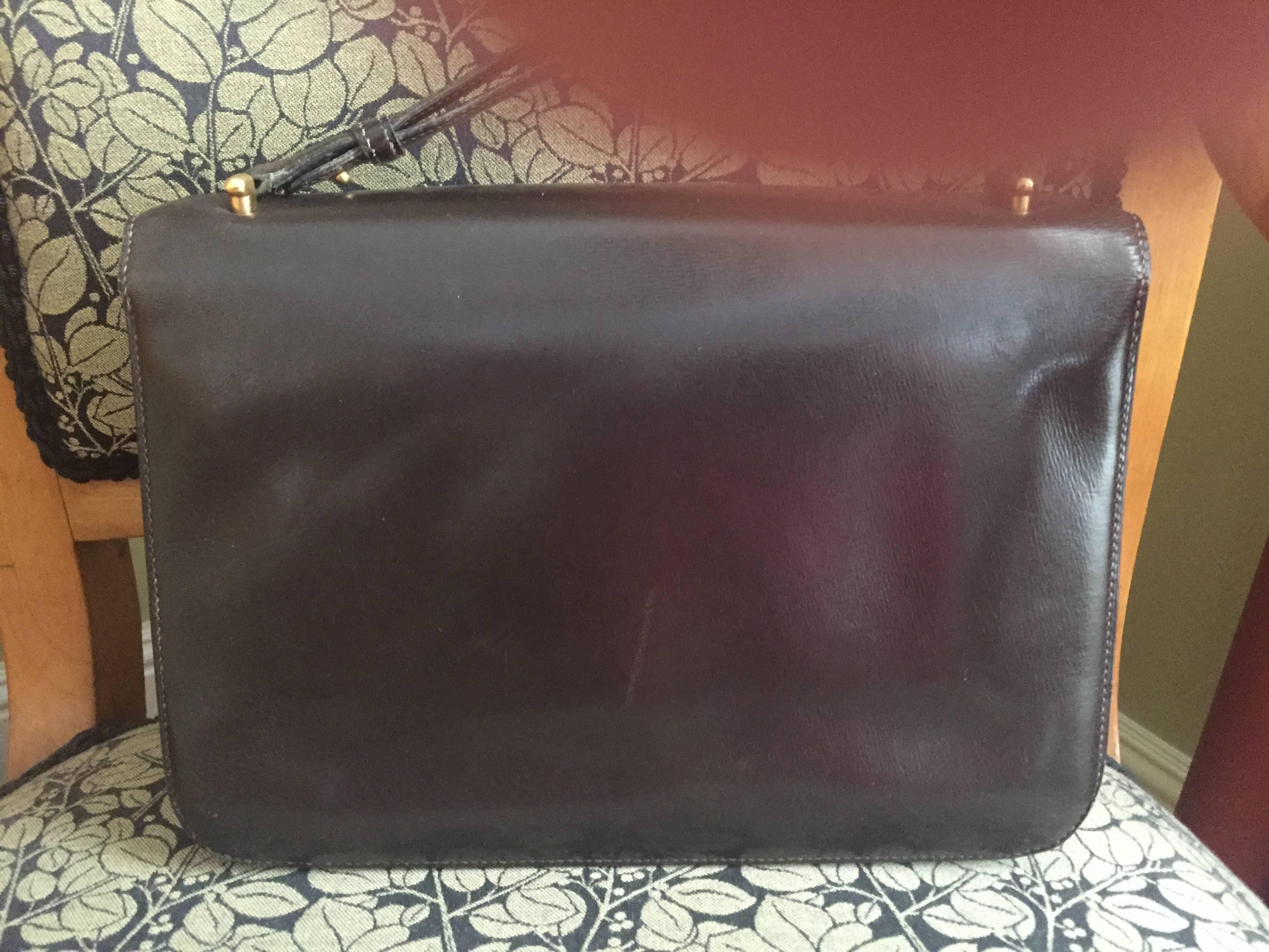 Hermes Unusual Vintage Black Shoulder Bag For Sale 4