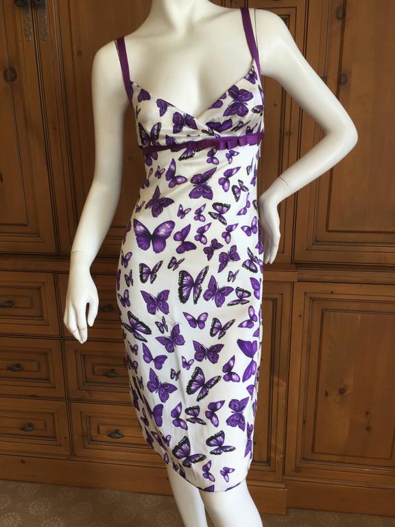 Versace Silk Butterfly Print Dress at 1stdibs