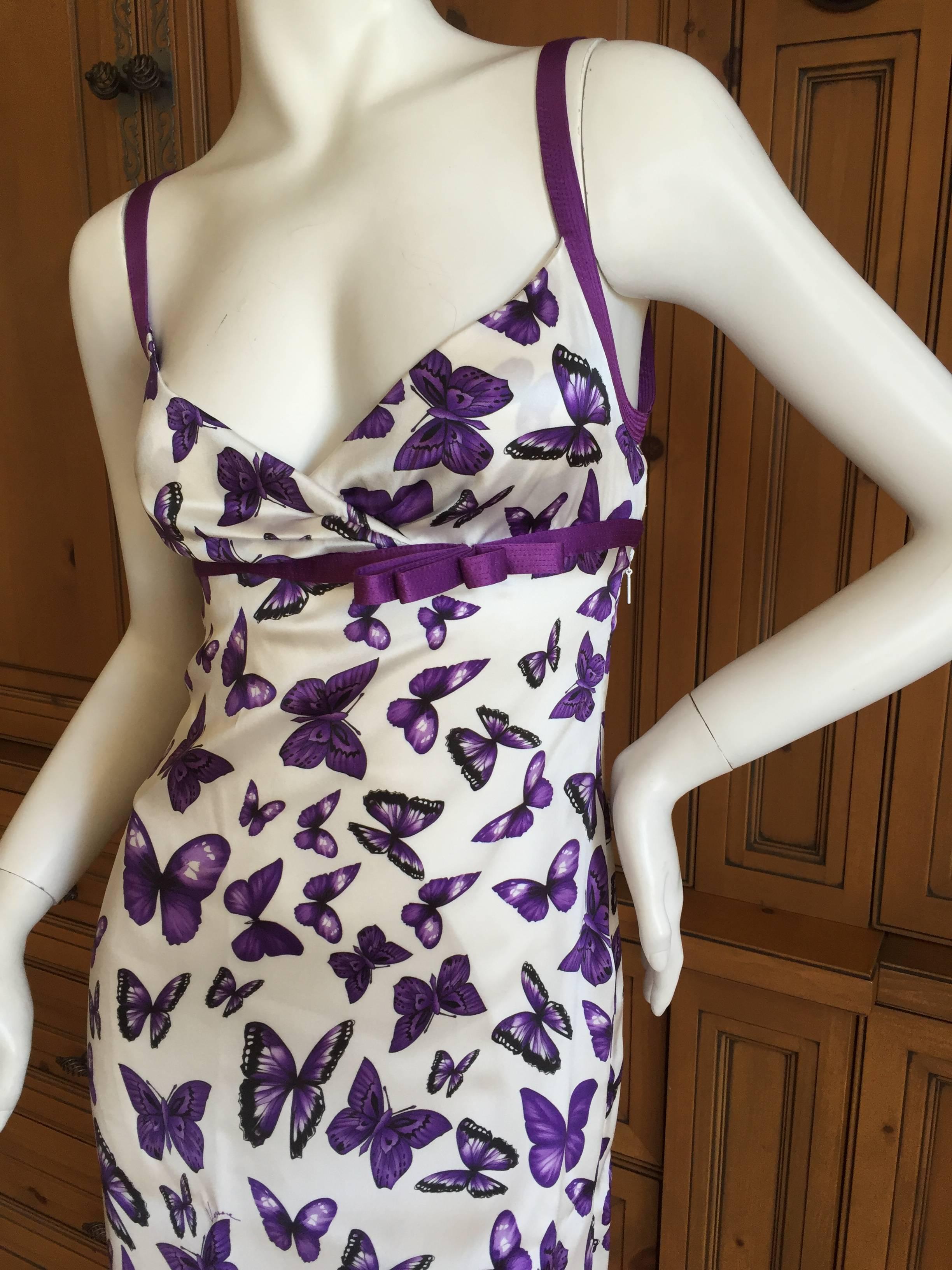Versace Silk Butterfly Print Dress In Excellent Condition In Cloverdale, CA