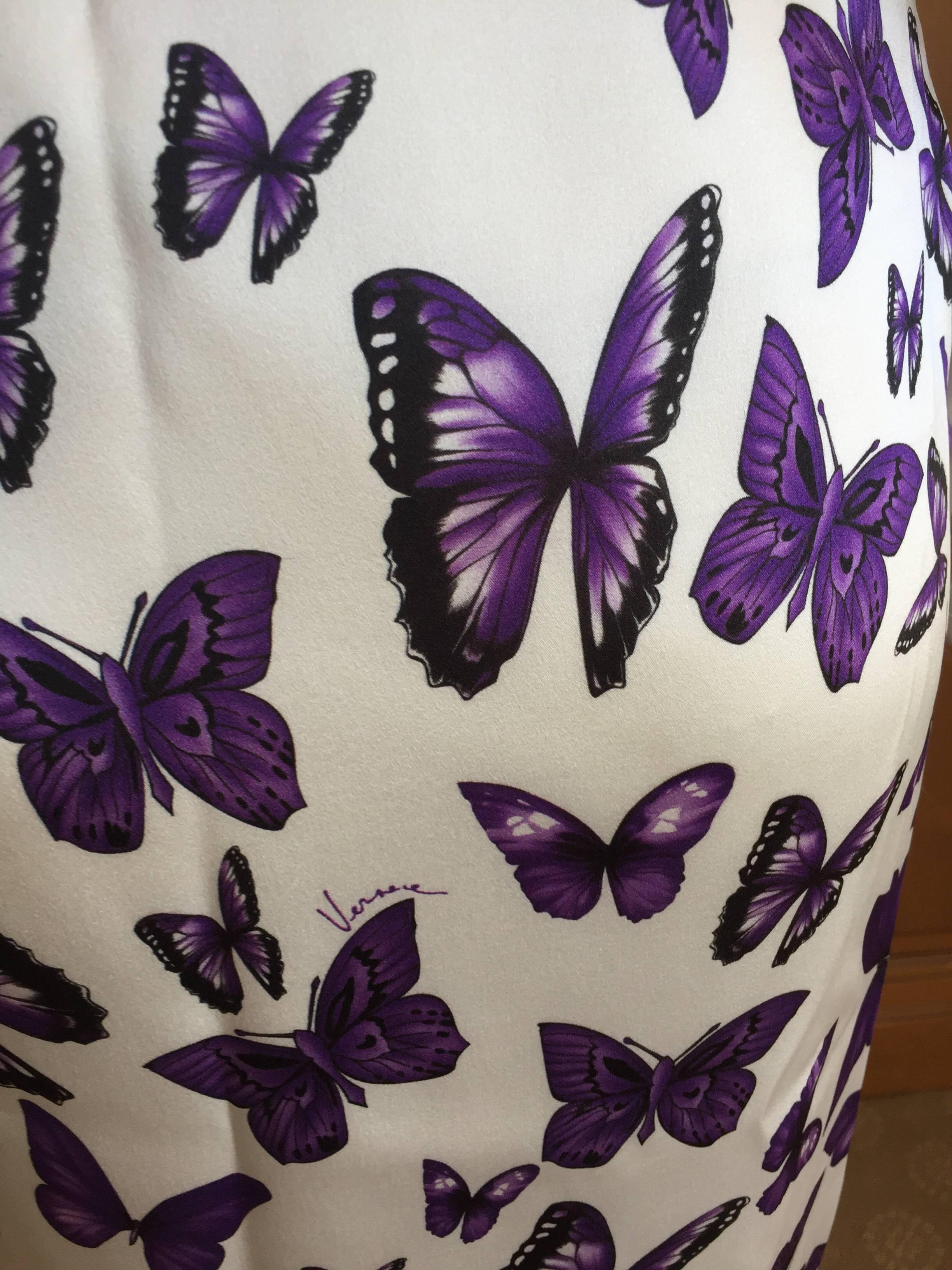 Versace Silk Butterfly Print Dress 2
