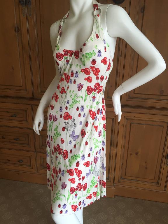 Versace Silk Jersey Dress with Pansy's and Ladybugs For Sale at 1stDibs ...