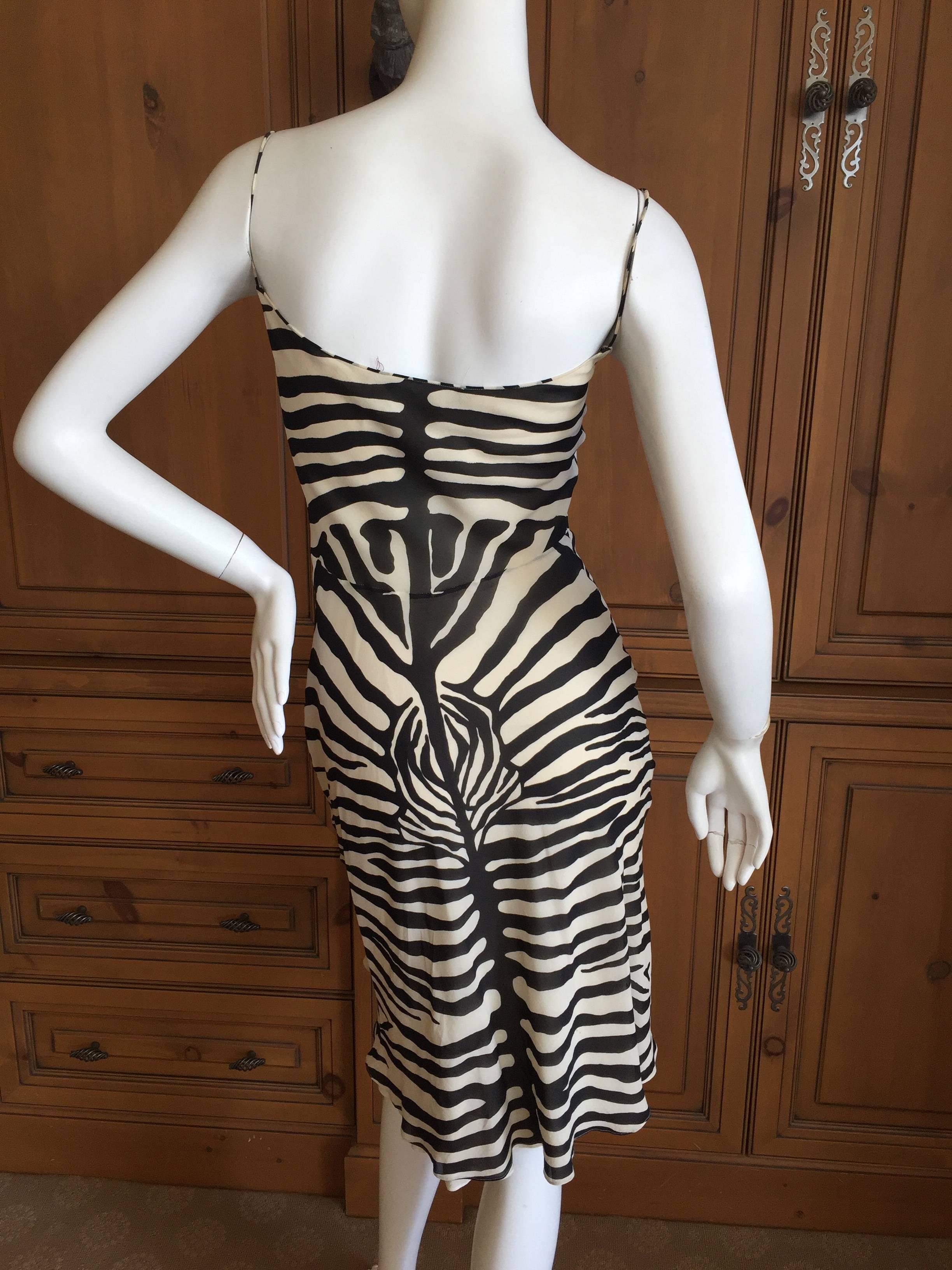 Women's John Galliano 1990's Silk Zebra Stripe Dress