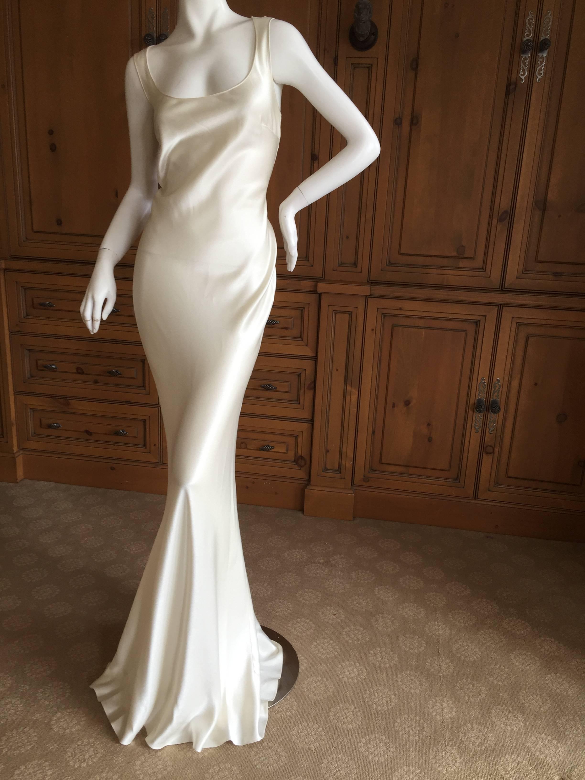 John Galliano Vintage 1990's Bias Cut Ivory / Pearl Evening Dress In Excellent Condition In Cloverdale, CA