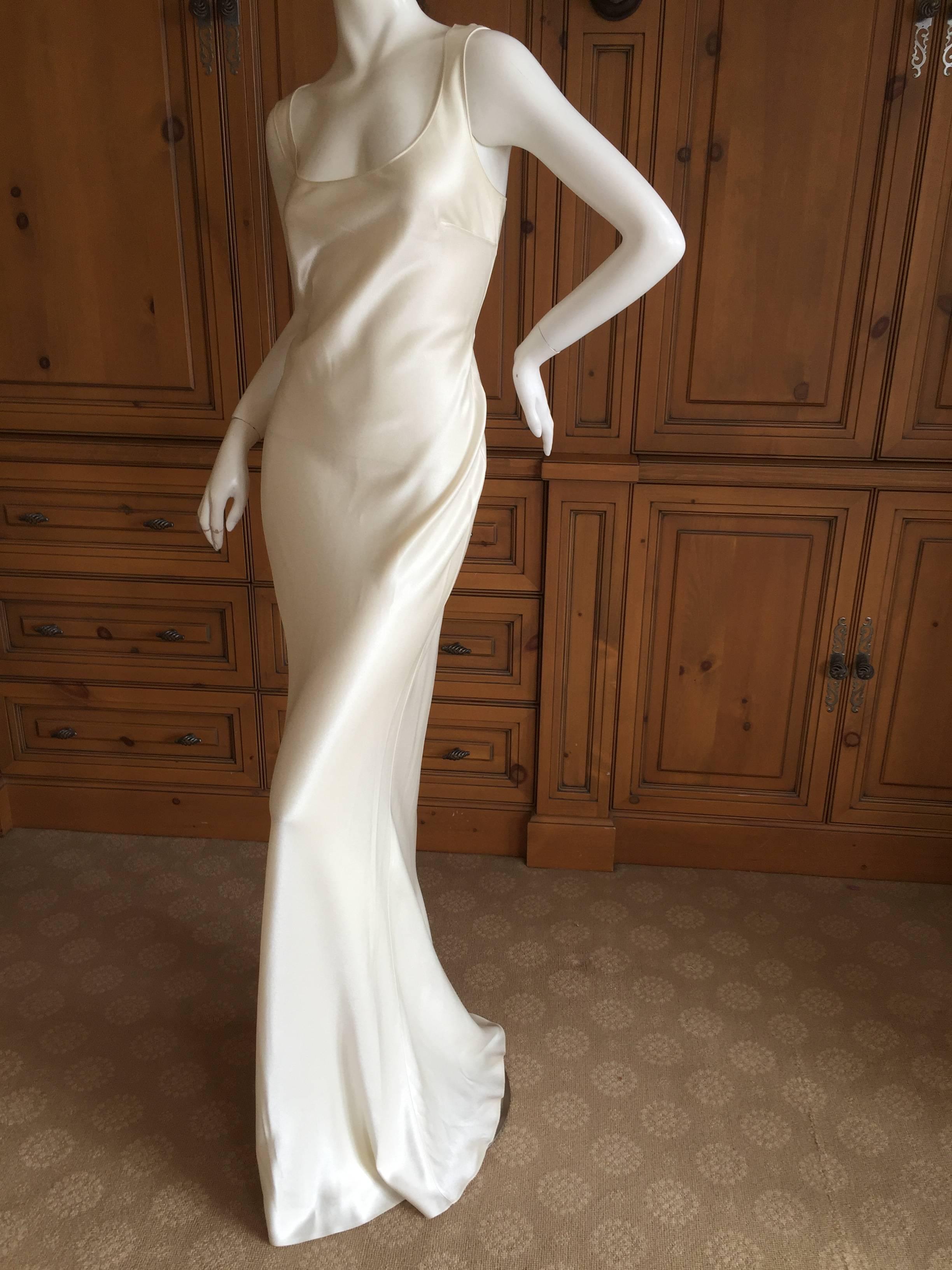 Women's John Galliano Vintage 1990's Bias Cut Ivory / Pearl Evening Dress
