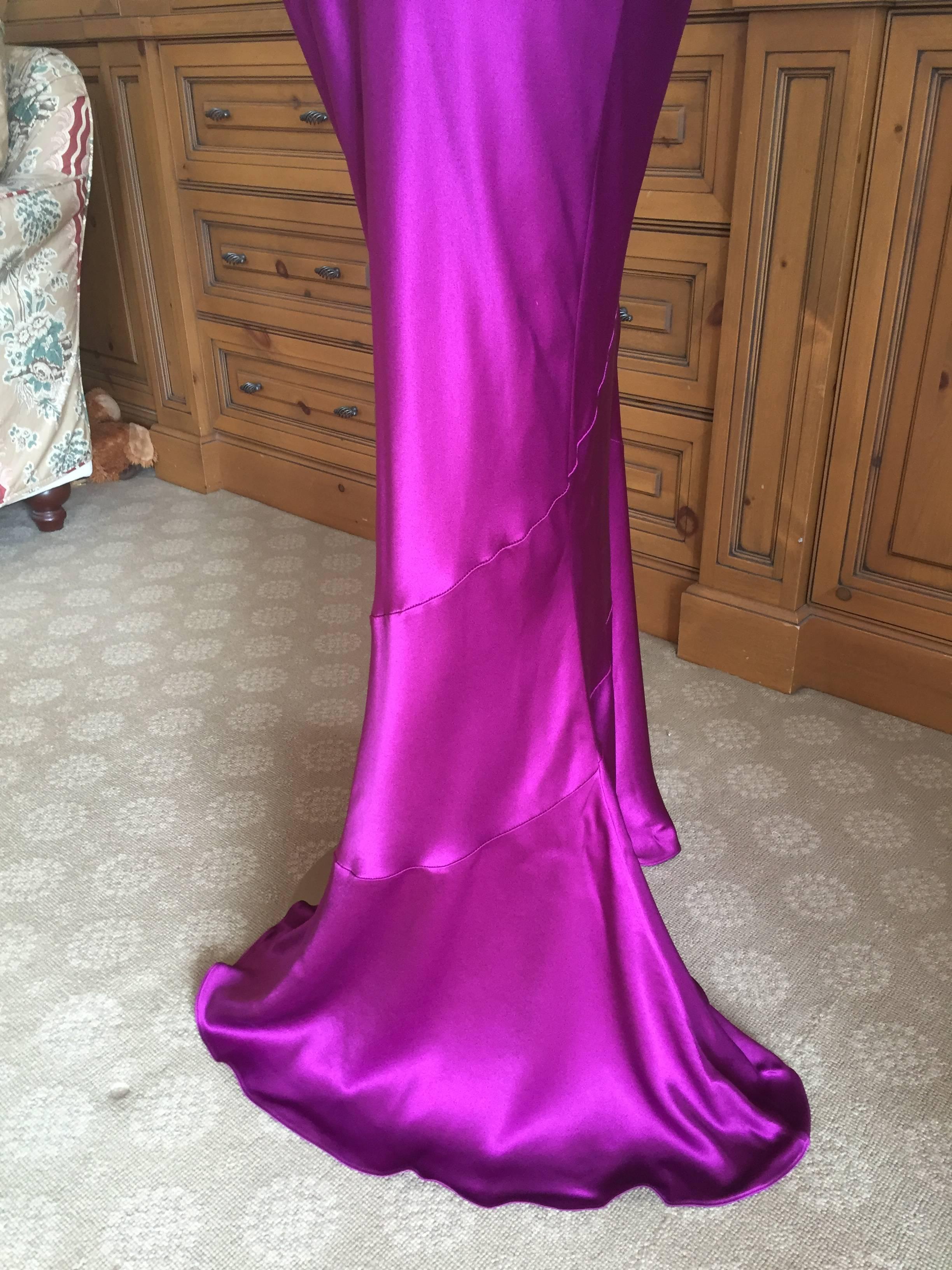 Women's John Galliano VIntage Bias Cut  Amethyst Charmeuse Evening Gown