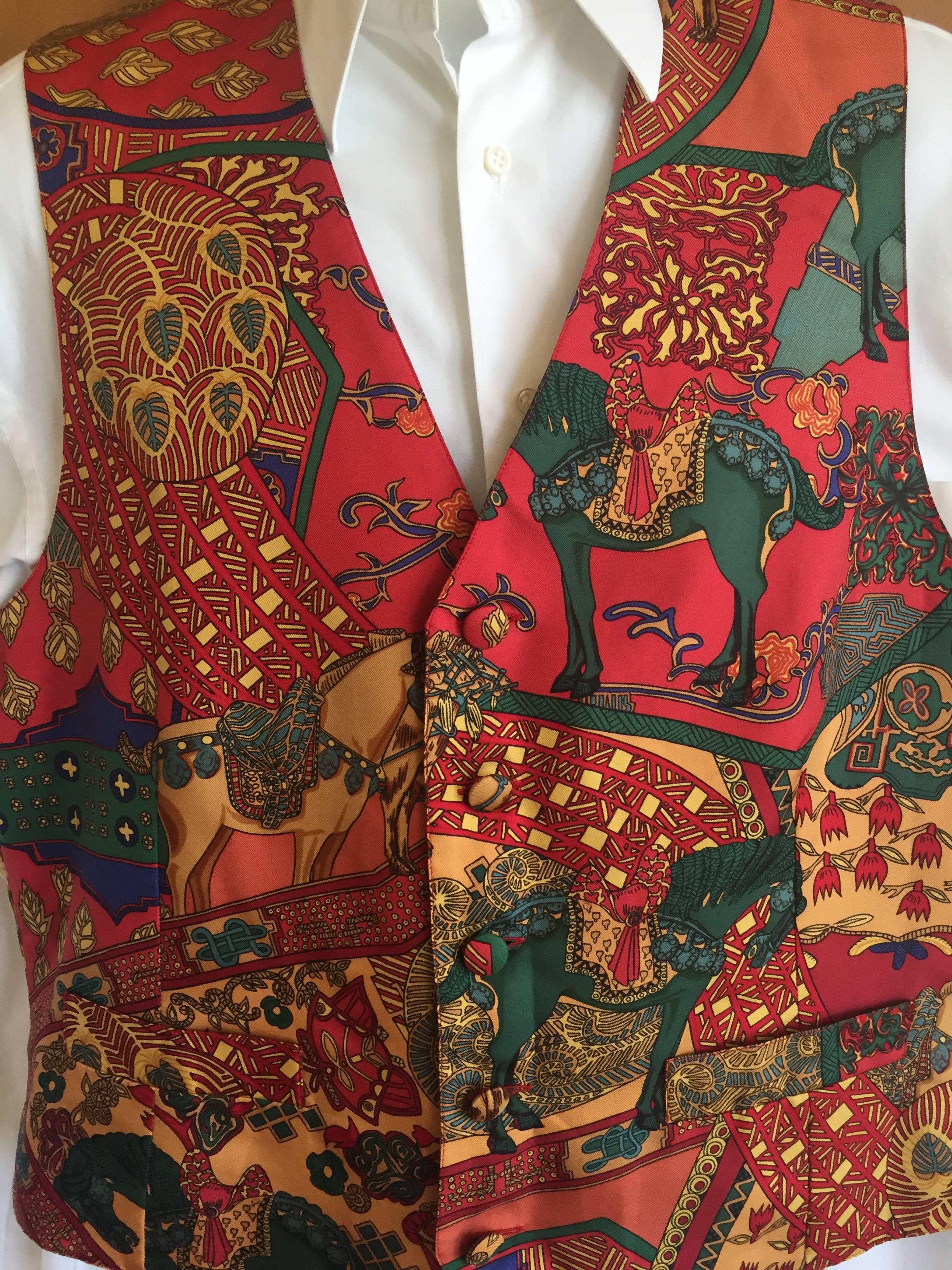 Men's Hermes Gentleman's Vintage Silk Vest 