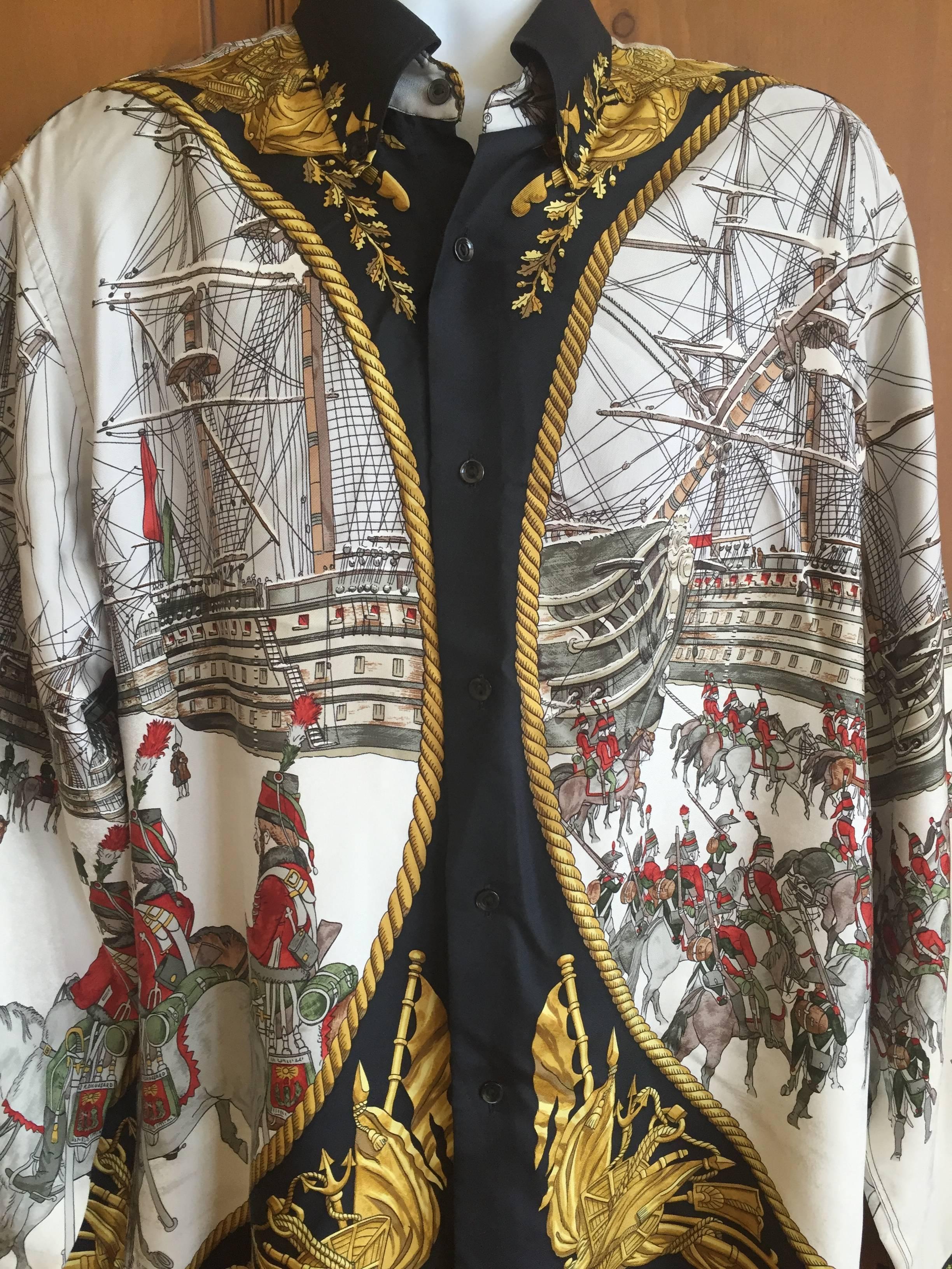 Hermes Gentleman's Vintage Silk Shirt, 