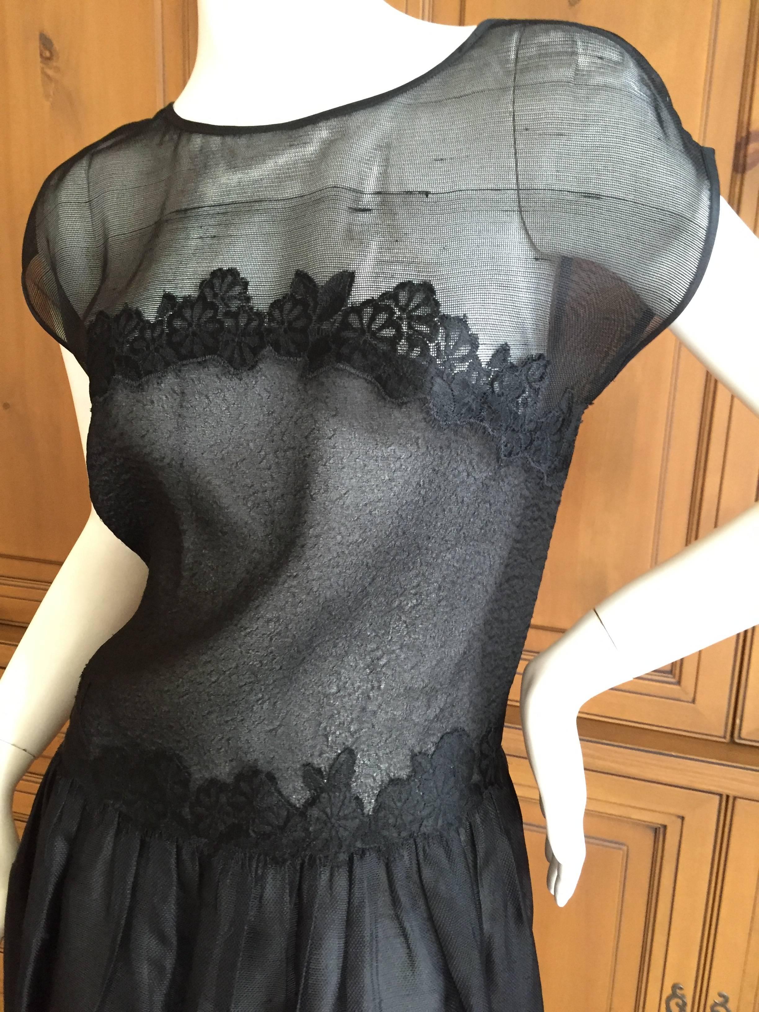 Geoffrey Beene Sheer Black Lace Dress For Sale 2
