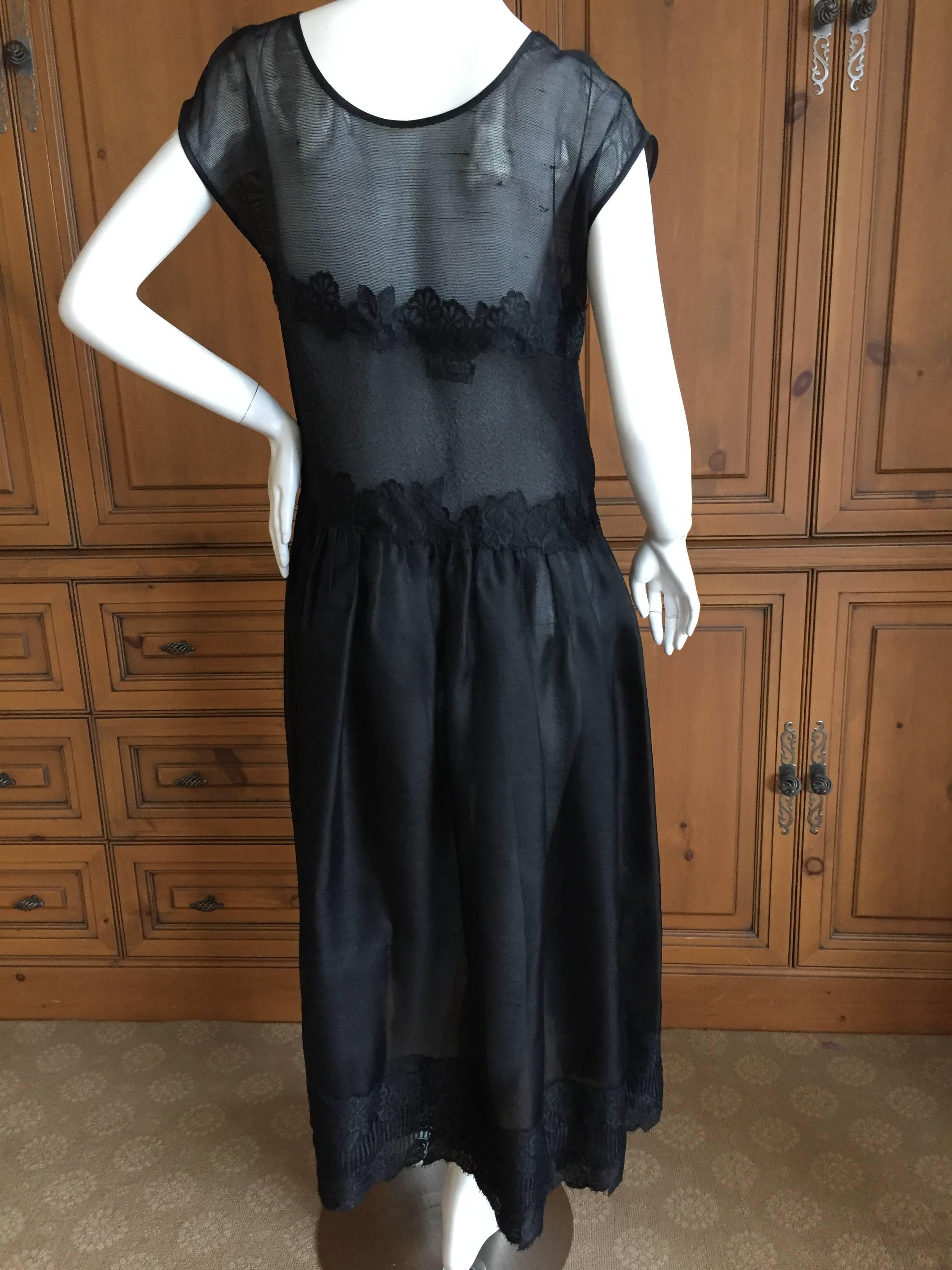 Geoffrey Beene Sheer Black Lace Dress For Sale 3