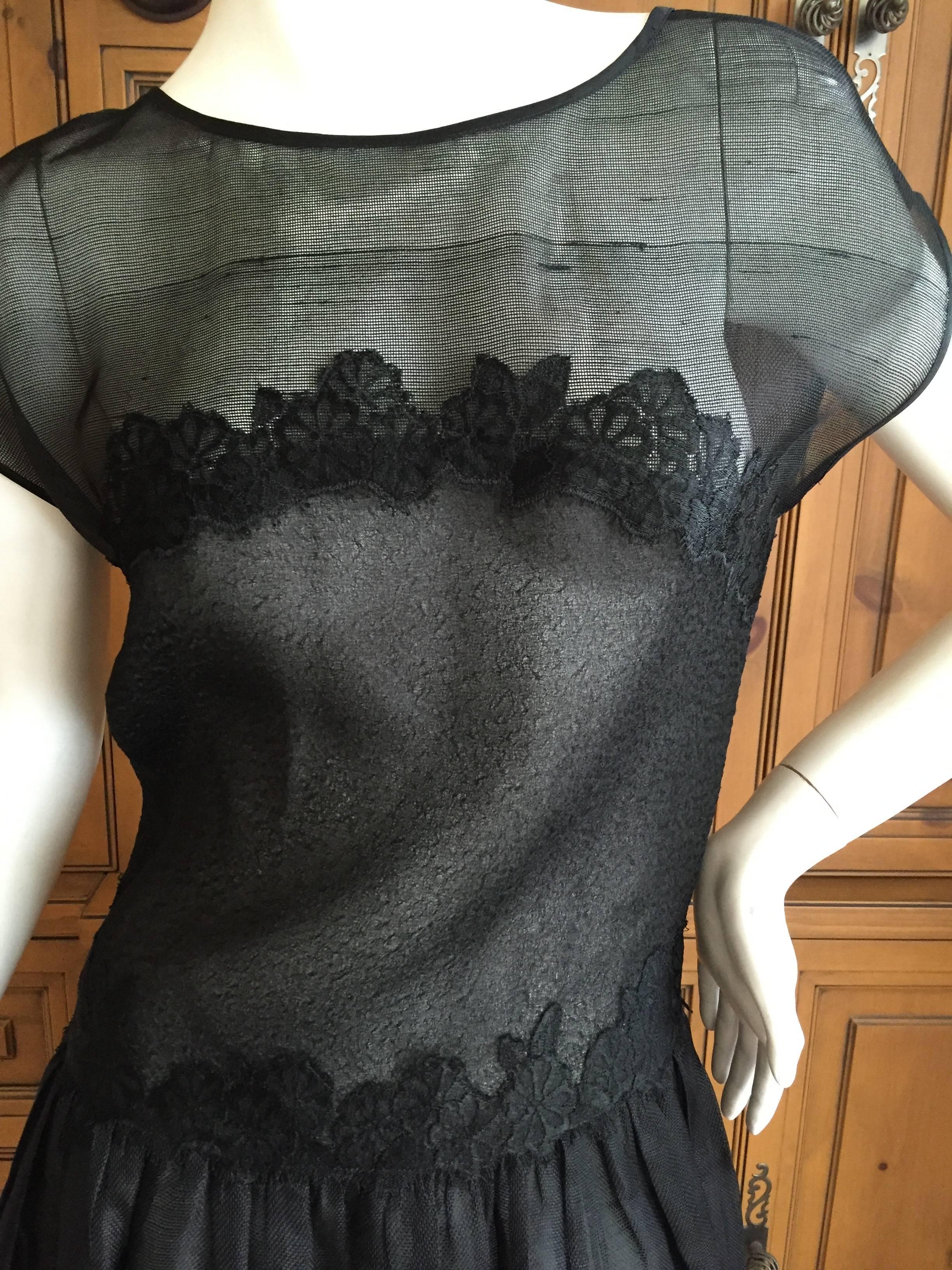 Geoffrey Beene Sheer Black Lace Dress For Sale 4