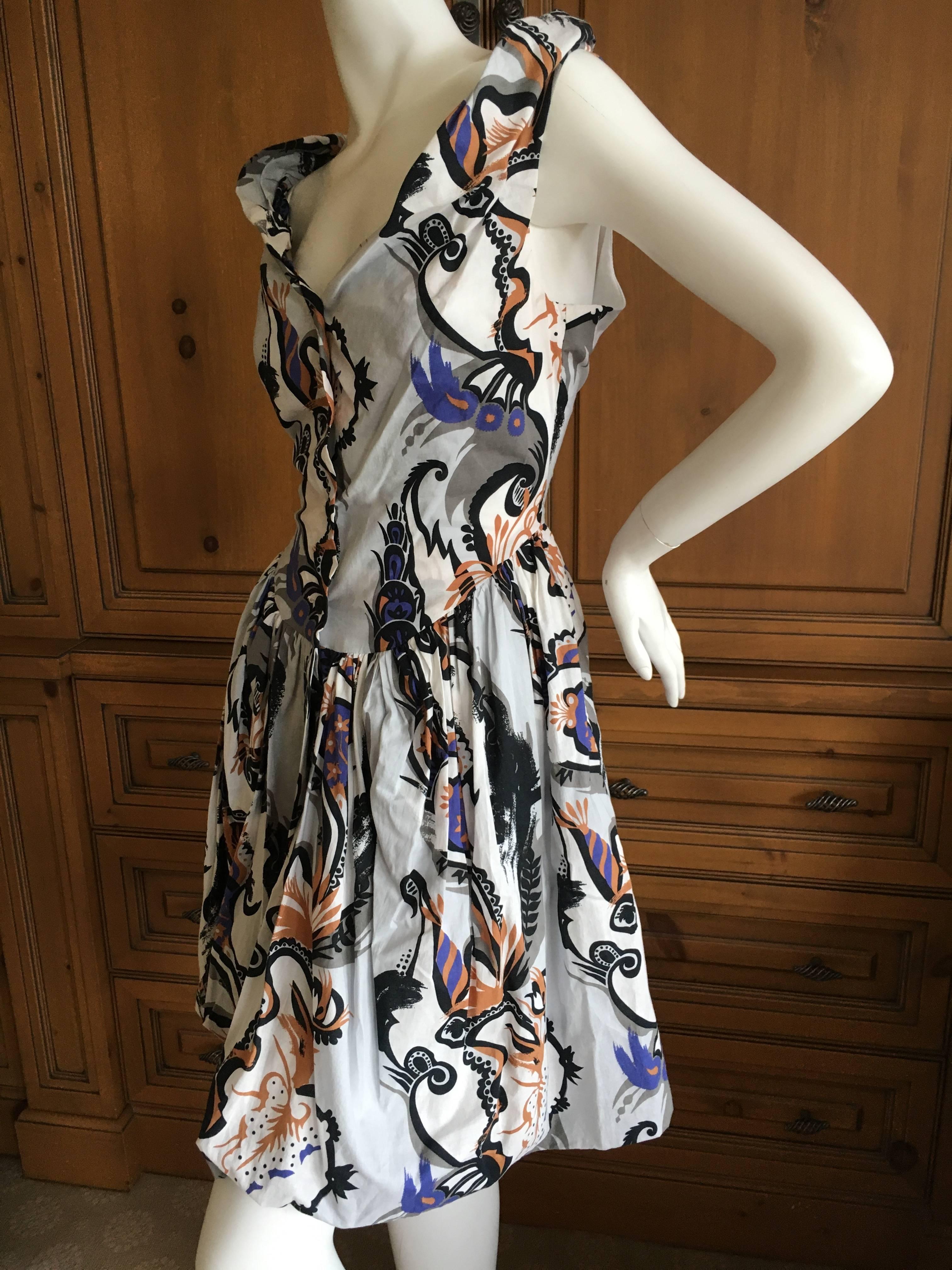 Vivienne Westwood Paisley Cotton Day Dress for Anglomania Size 42 In Excellent Condition For Sale In Cloverdale, CA