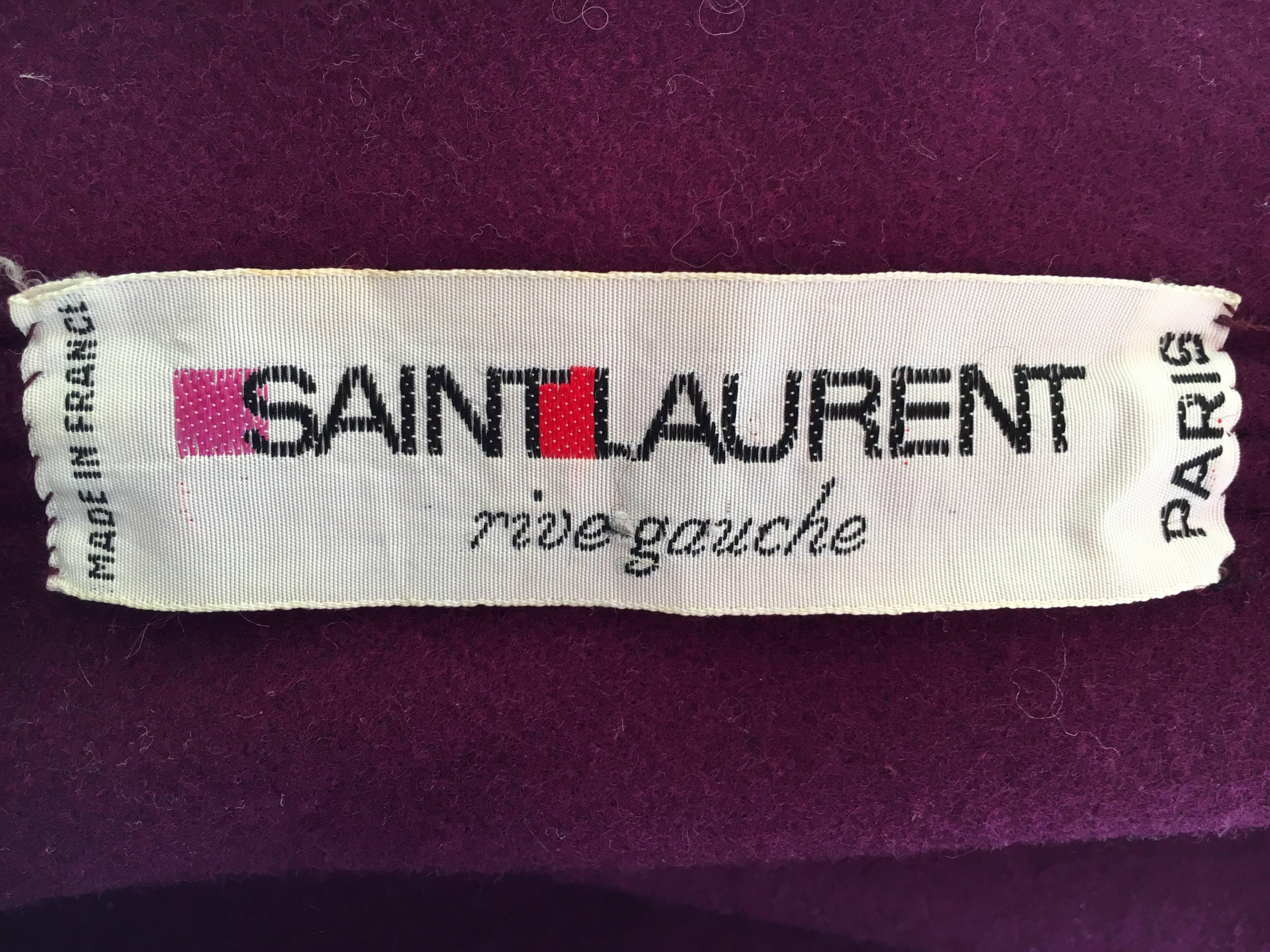 Yves Saint Laurent Rive Gauche Purple Cape with Hood and Tassels 2