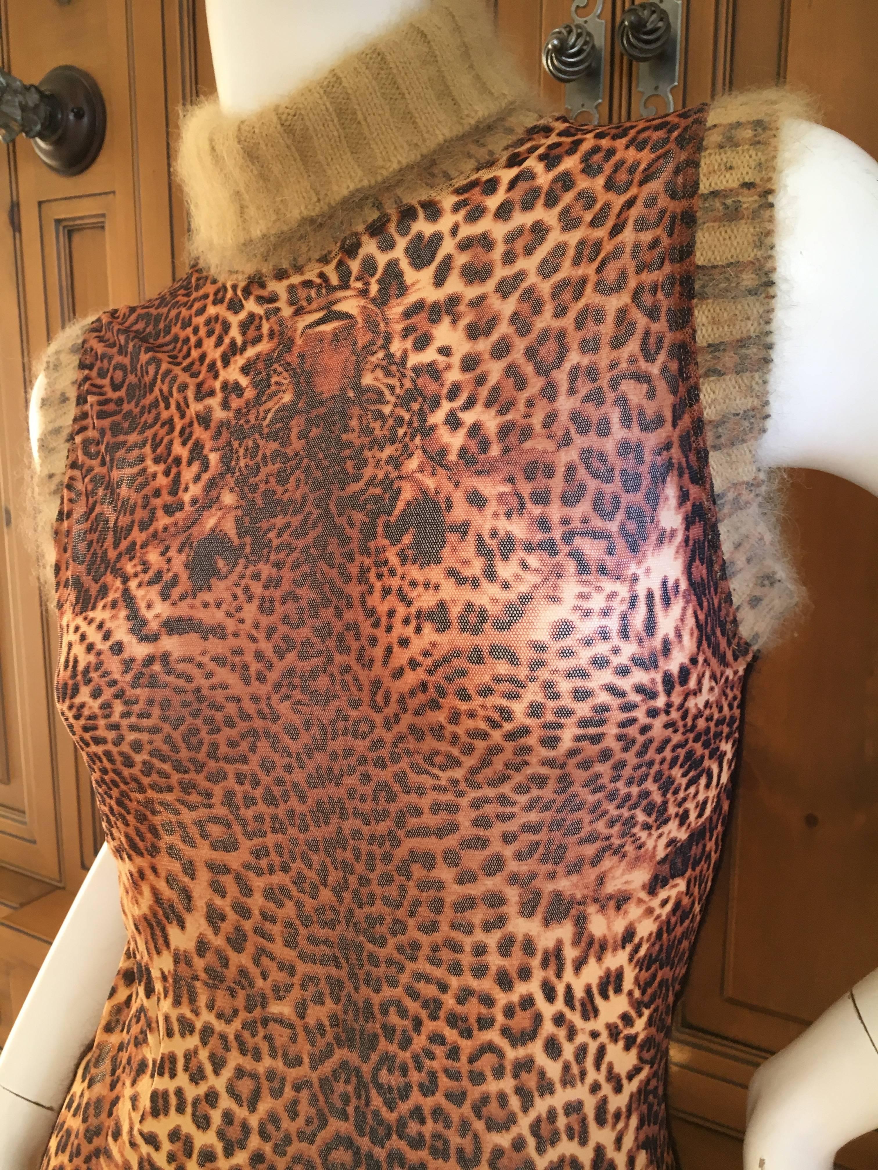 Jean Paul Gaultier Maille 1990's Leopard Sleeveless Top with Ribbed Knit Trim.
From the Jean Paul Gaultier Maille Femme label.
Size L
Bust 38"
Length 24"
Excellent condition