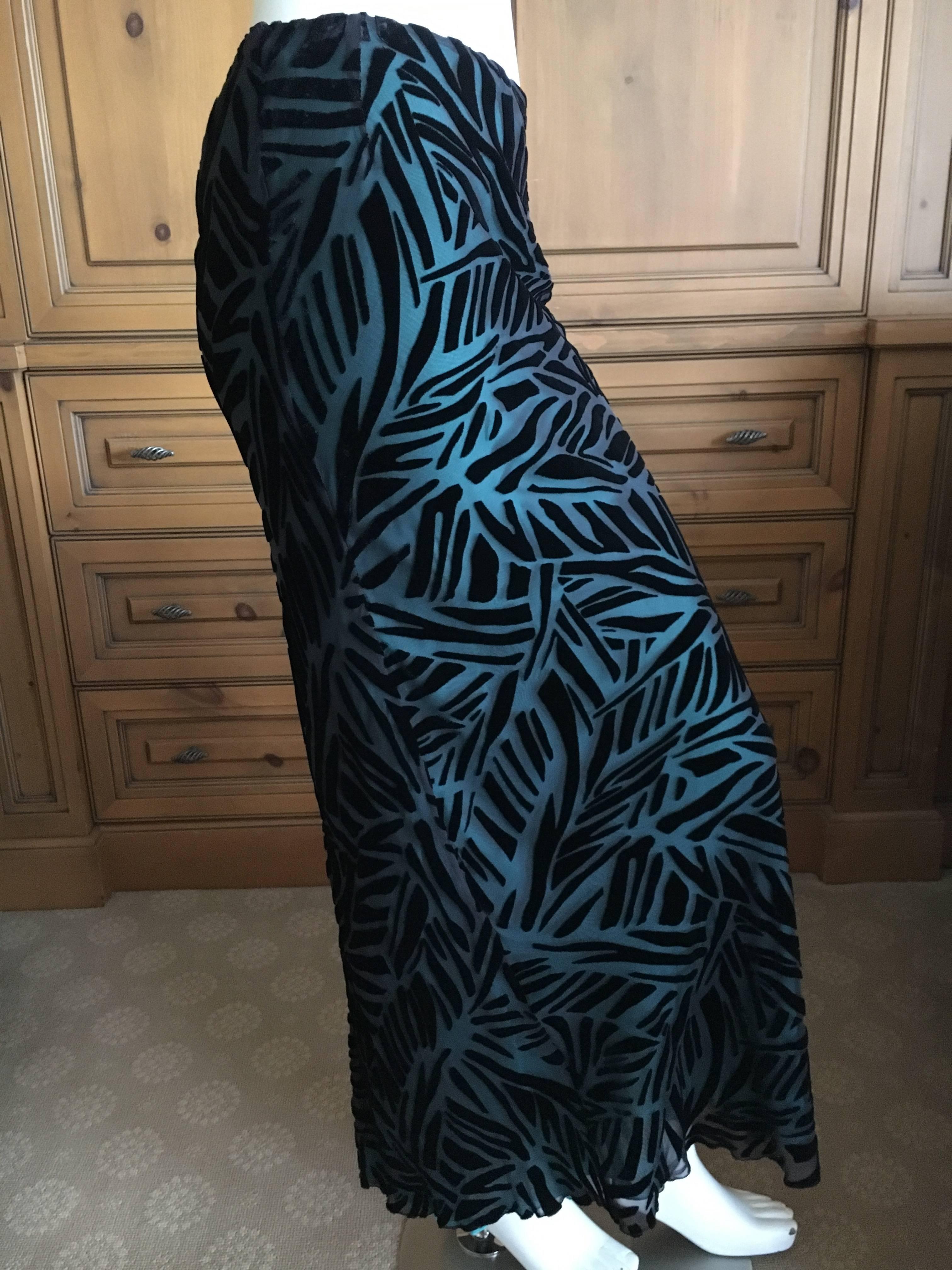 Women's Gianni Versace Vintage Devore Velvet Skirt For Sale