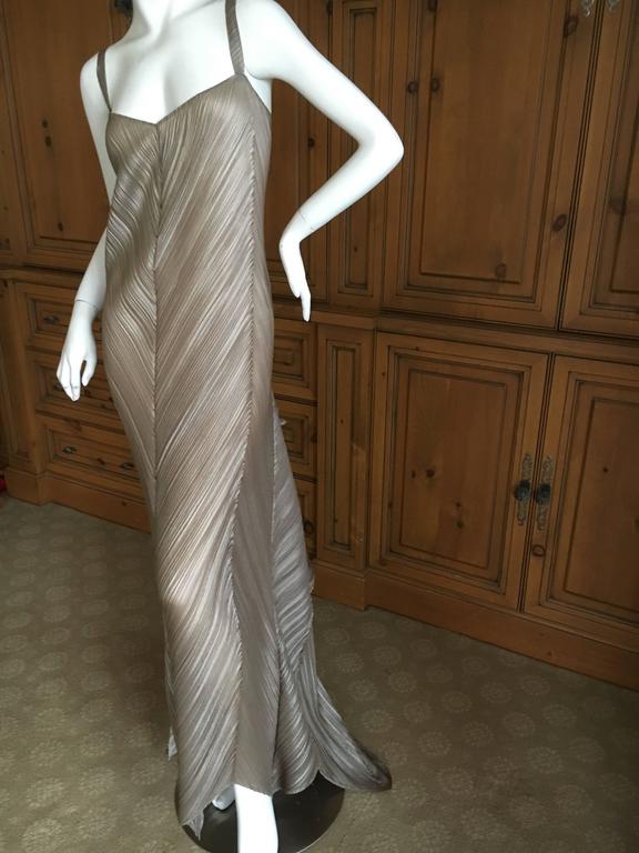 vintage silver dress 60s Metallic Silver & Chiffon Dress