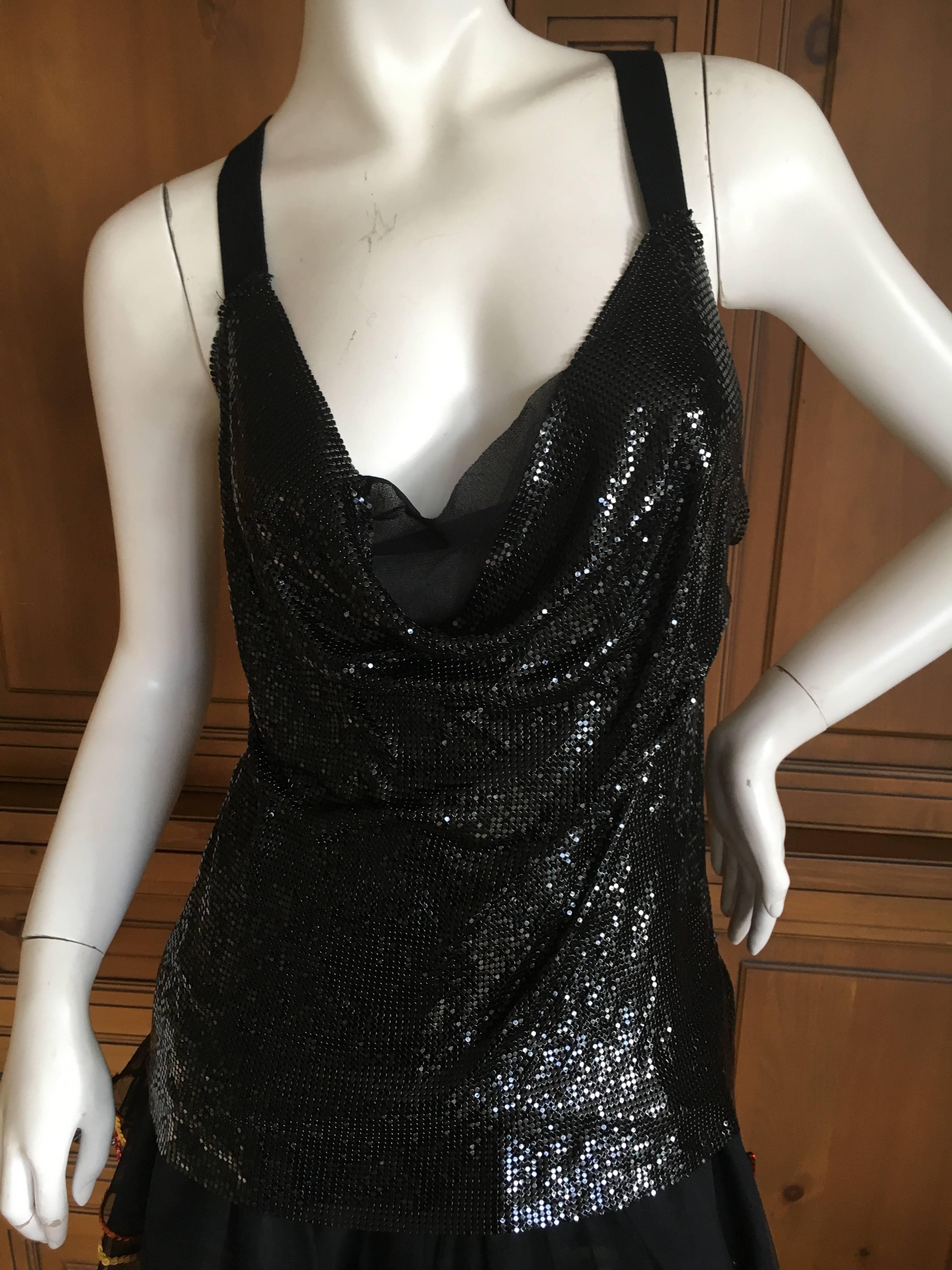 Jean Paul Gaultier Vintage 90's Draped Black Metal Mesh Evening Tank Top 3