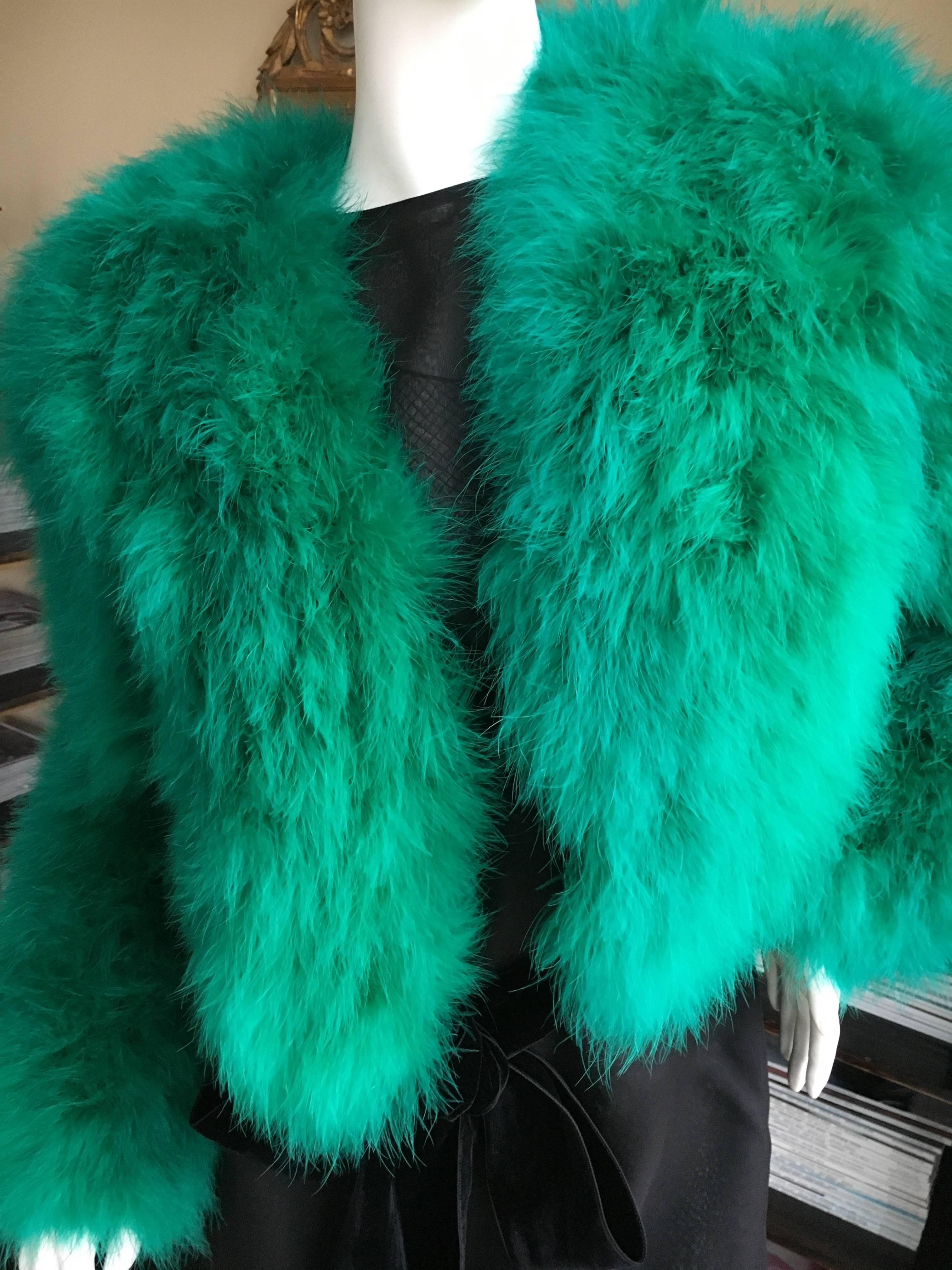 green feather jacket