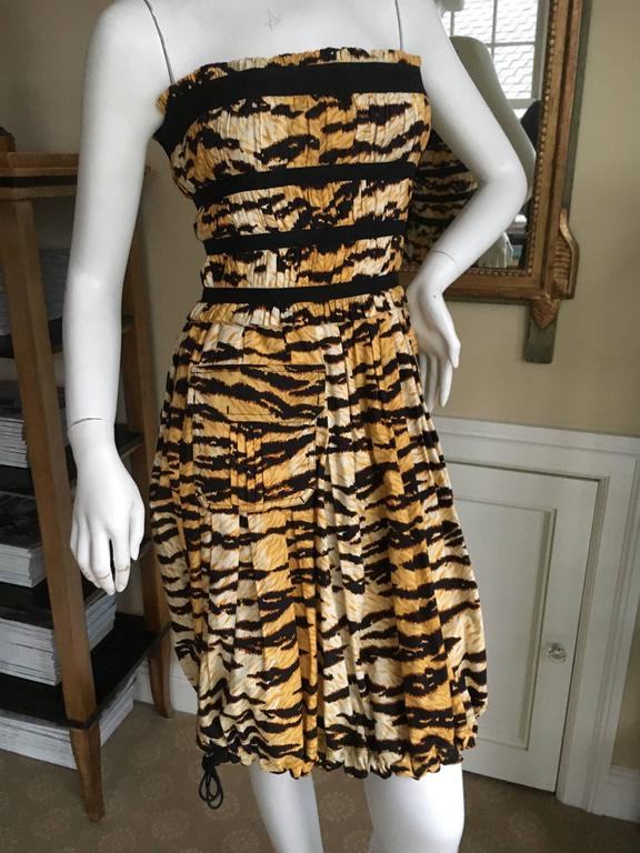 Dolce and Gabbana Vintage D&G Charming Pleated Tiger Stripe Cocktail
