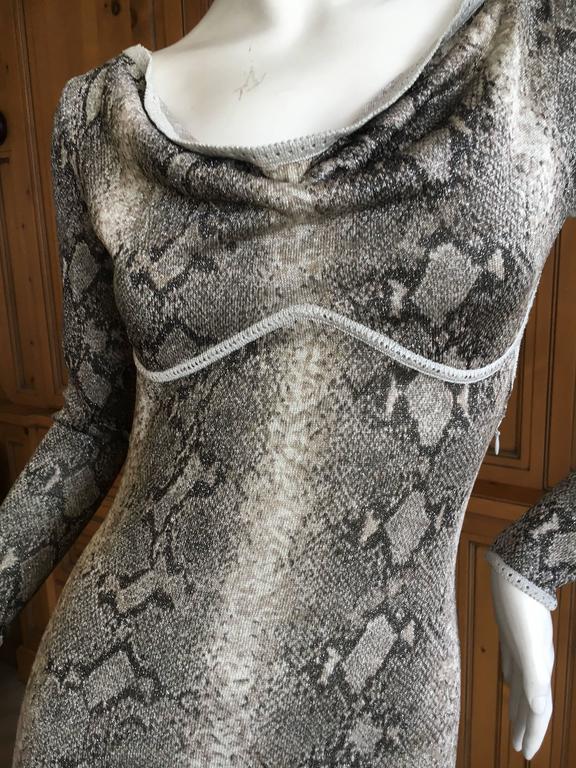 John Galliano 1997 Snake Print Scoop Back Evening Dress For Sale at 1stDibs