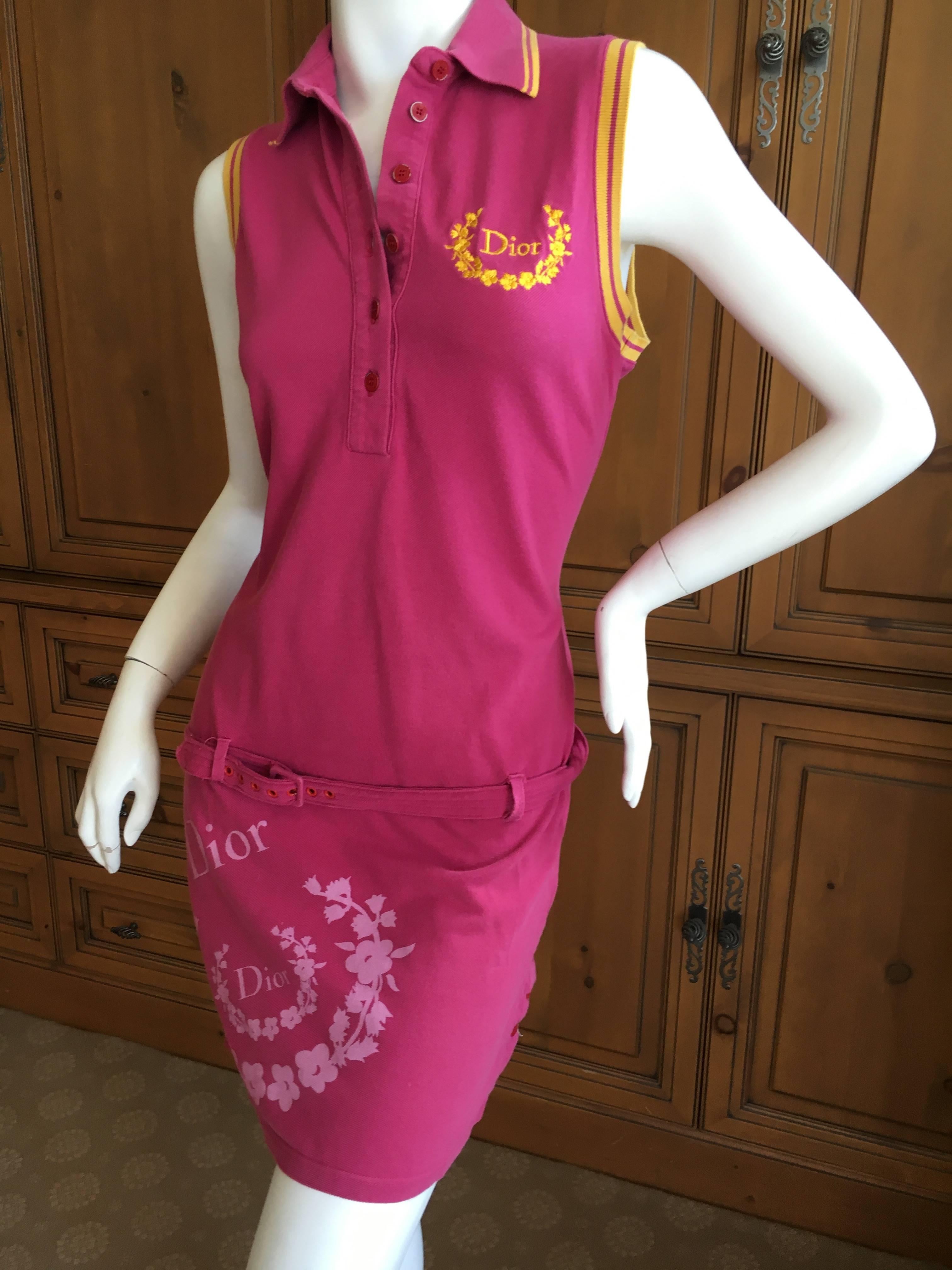Christian Dior by Galliano Cotton Sleeveless Polo Dress In Good Condition For Sale In Cloverdale, CA