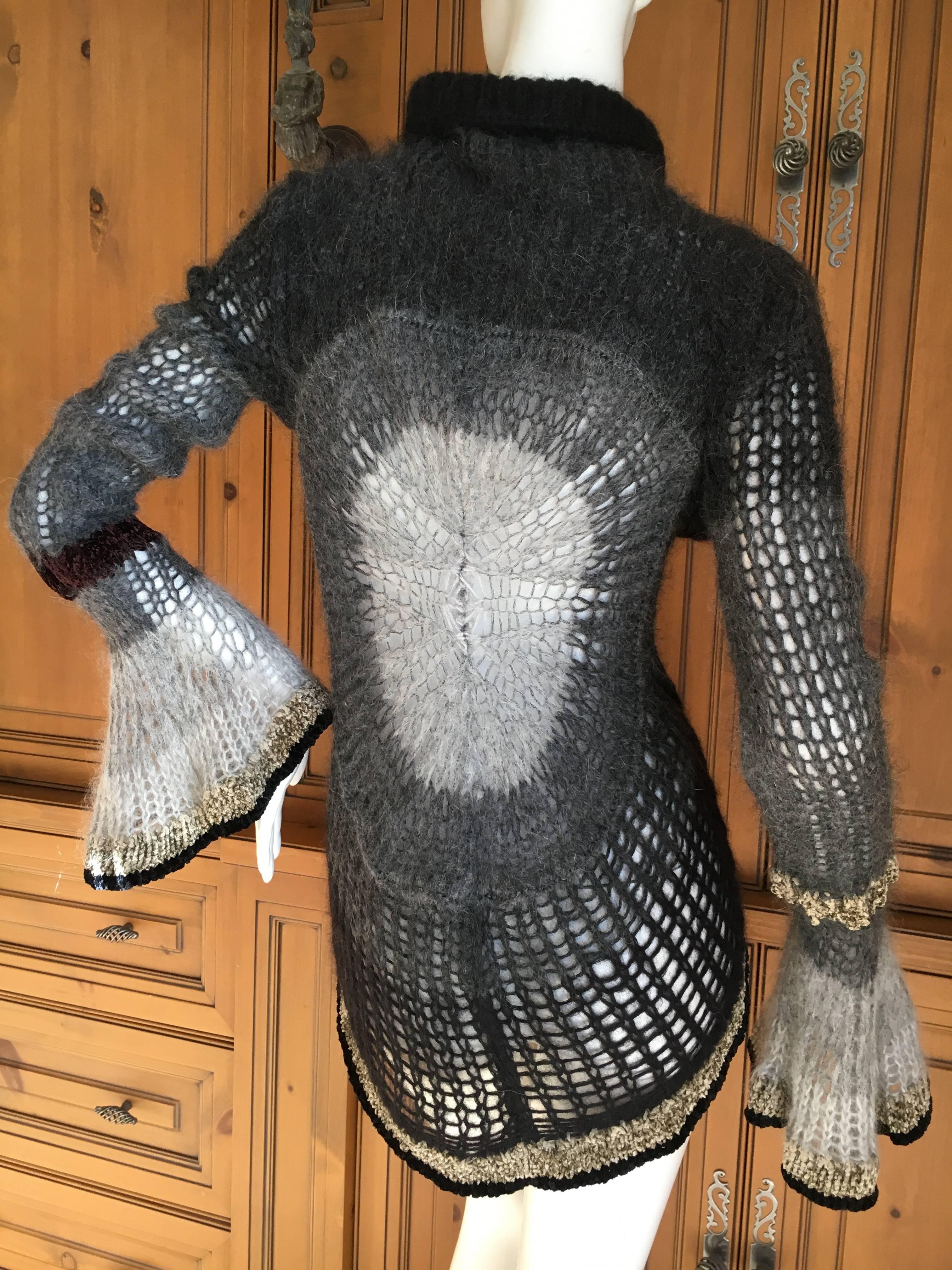 Jean Paul Gaultier Maille Femme Ombre Crochet Bell Sleeve Sweater NWT In New Condition In Cloverdale, CA