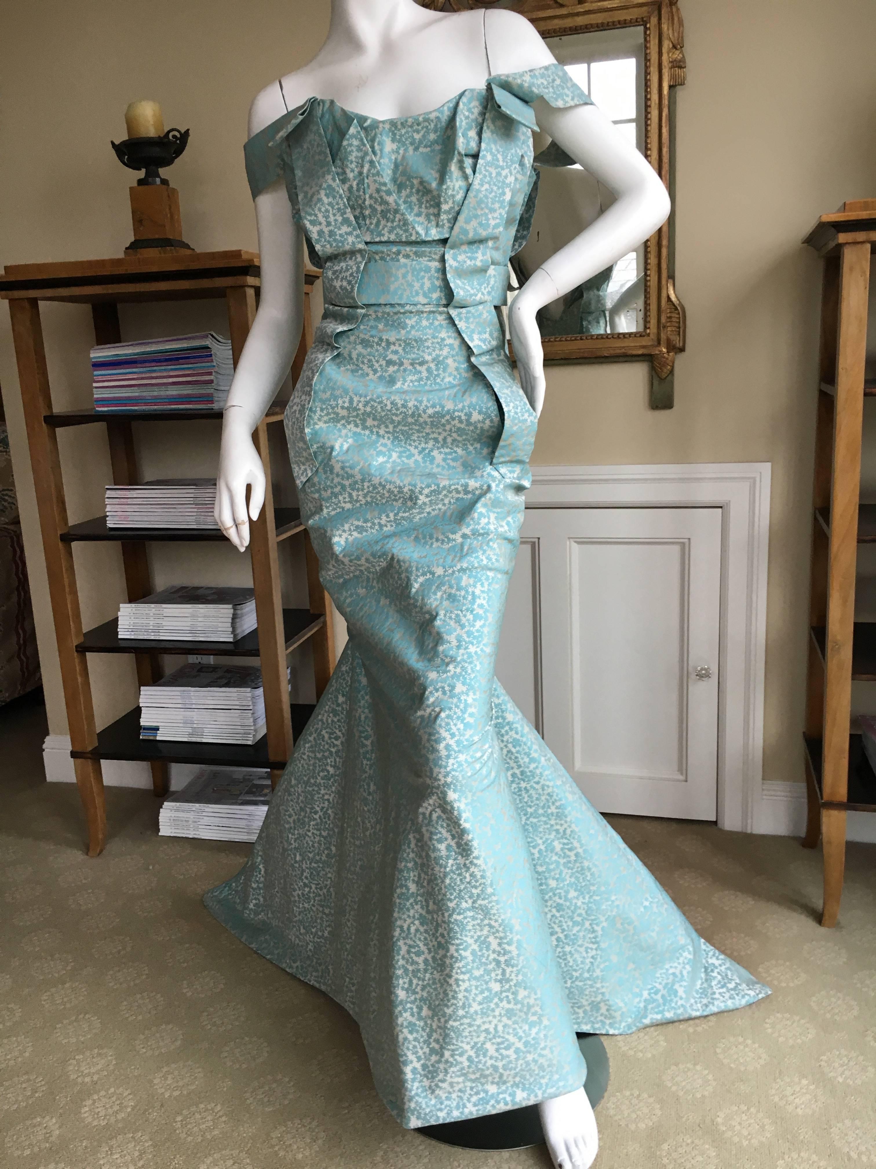 Blue Rita Ora's Vivienne Westwood Gold Label Fishtail Mermaid Gown For Sale