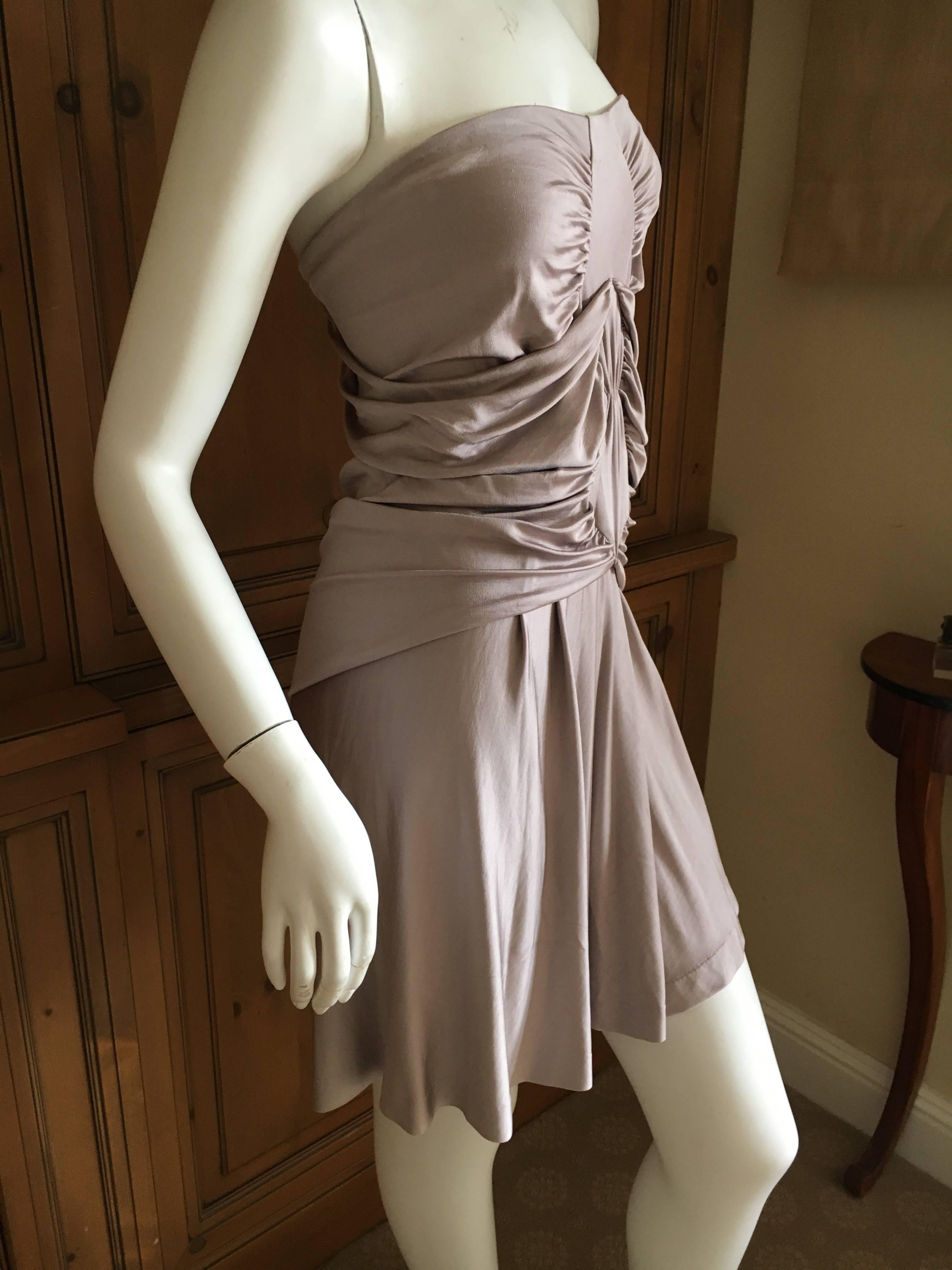 Women's Yves Saint Laurent by Tom Ford 2002 Gray Ruched Dress For Sale