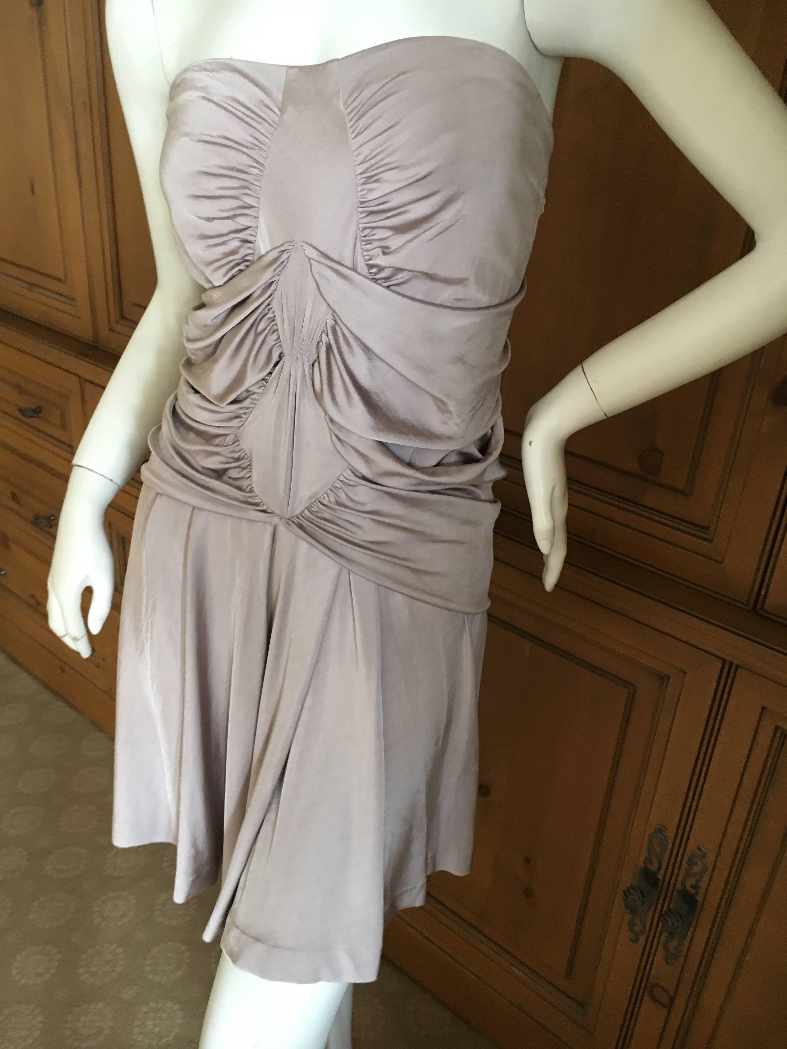 Yves Saint Laurent by Tom Ford 2002 Gray Ruched Dress For Sale 1