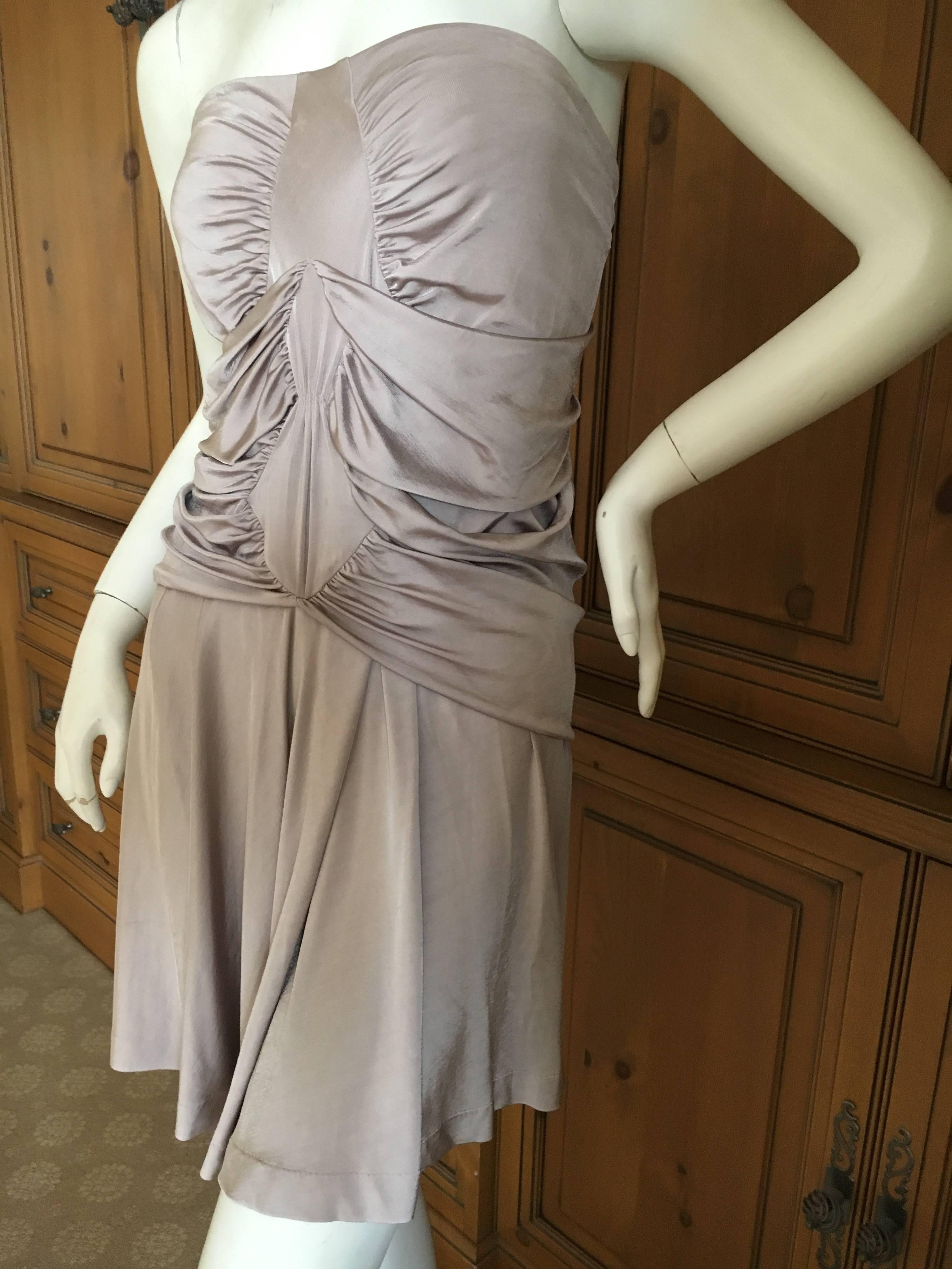 Yves Saint Laurent by Tom Ford 2002 Gray Ruched Dress For Sale 2