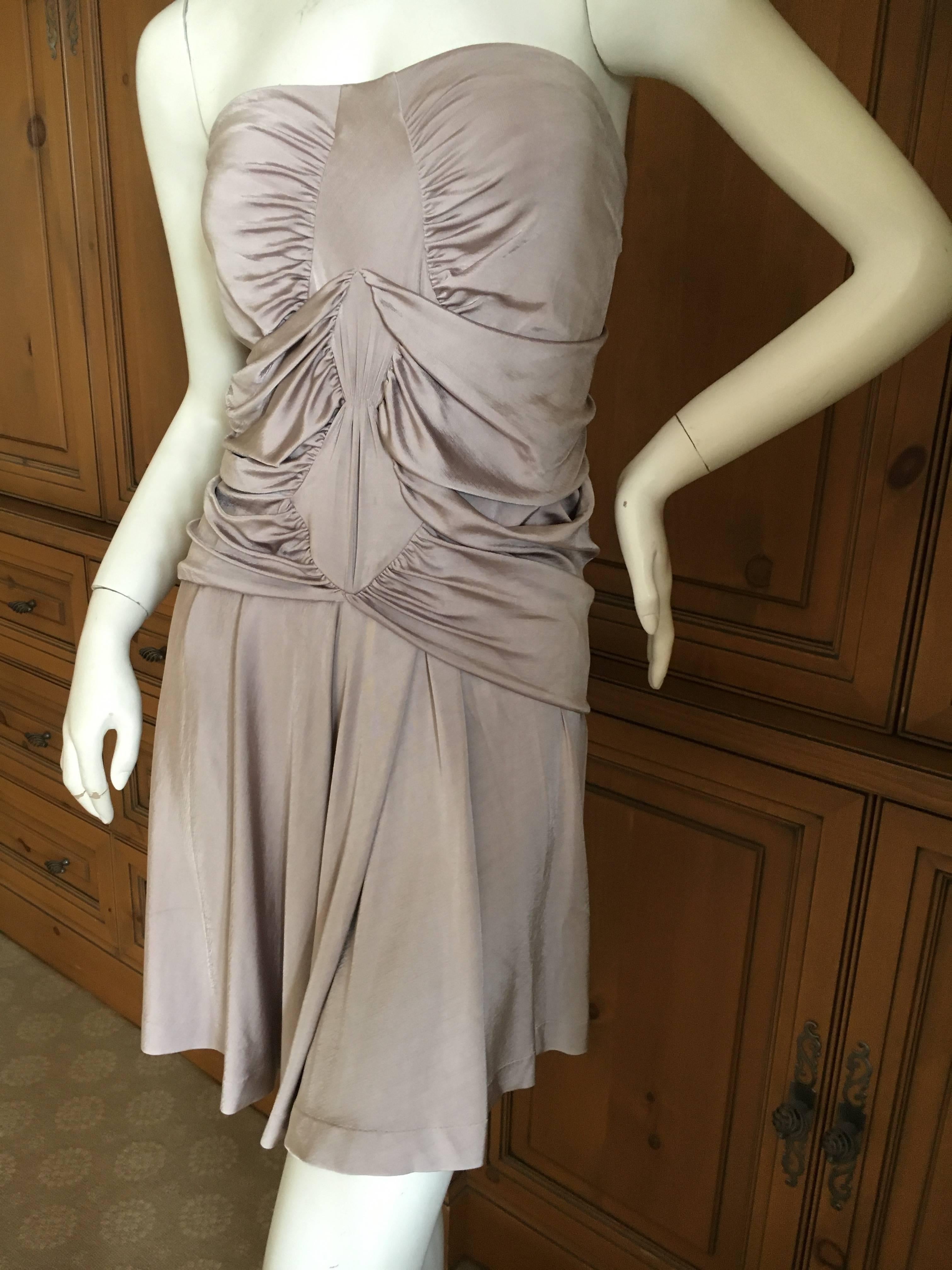 Yves Saint Laurent by Tom Ford 2002 Gray Ruched Dress For Sale 3