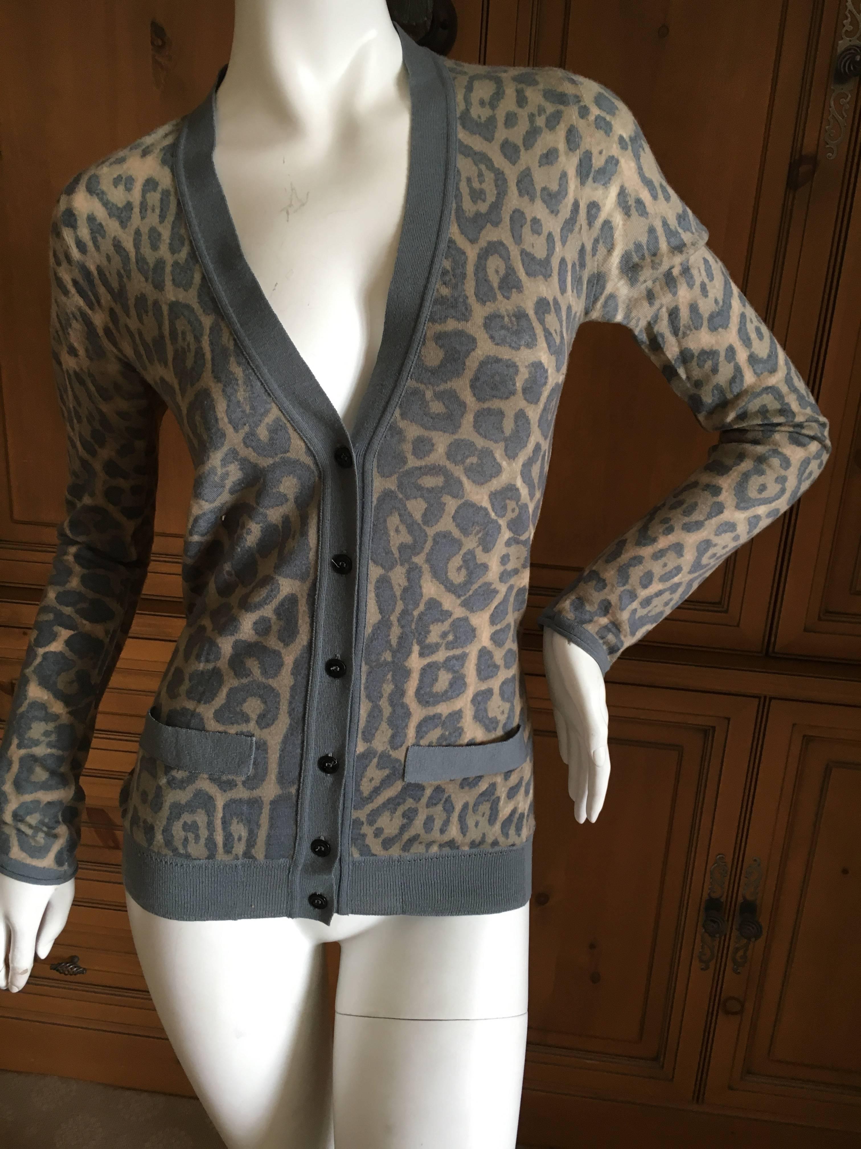 Yves Saint Laurent Sheer Pure Cashmere Leopard Print Cardigan Sweater
Bust 36