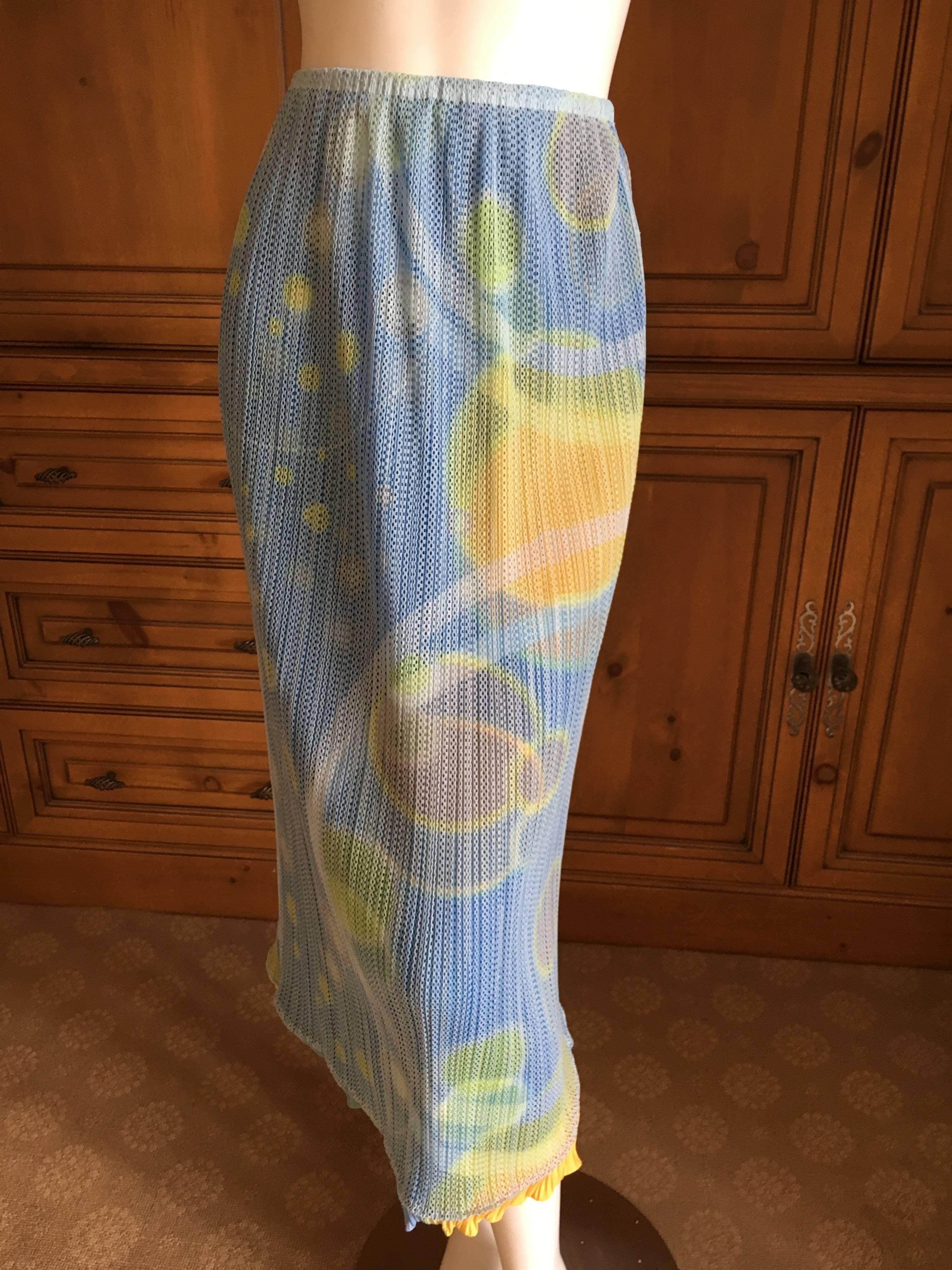 Issey Miyake Pleats Please Colorful Cosmos Skirt In Excellent Condition For Sale In Cloverdale, CA