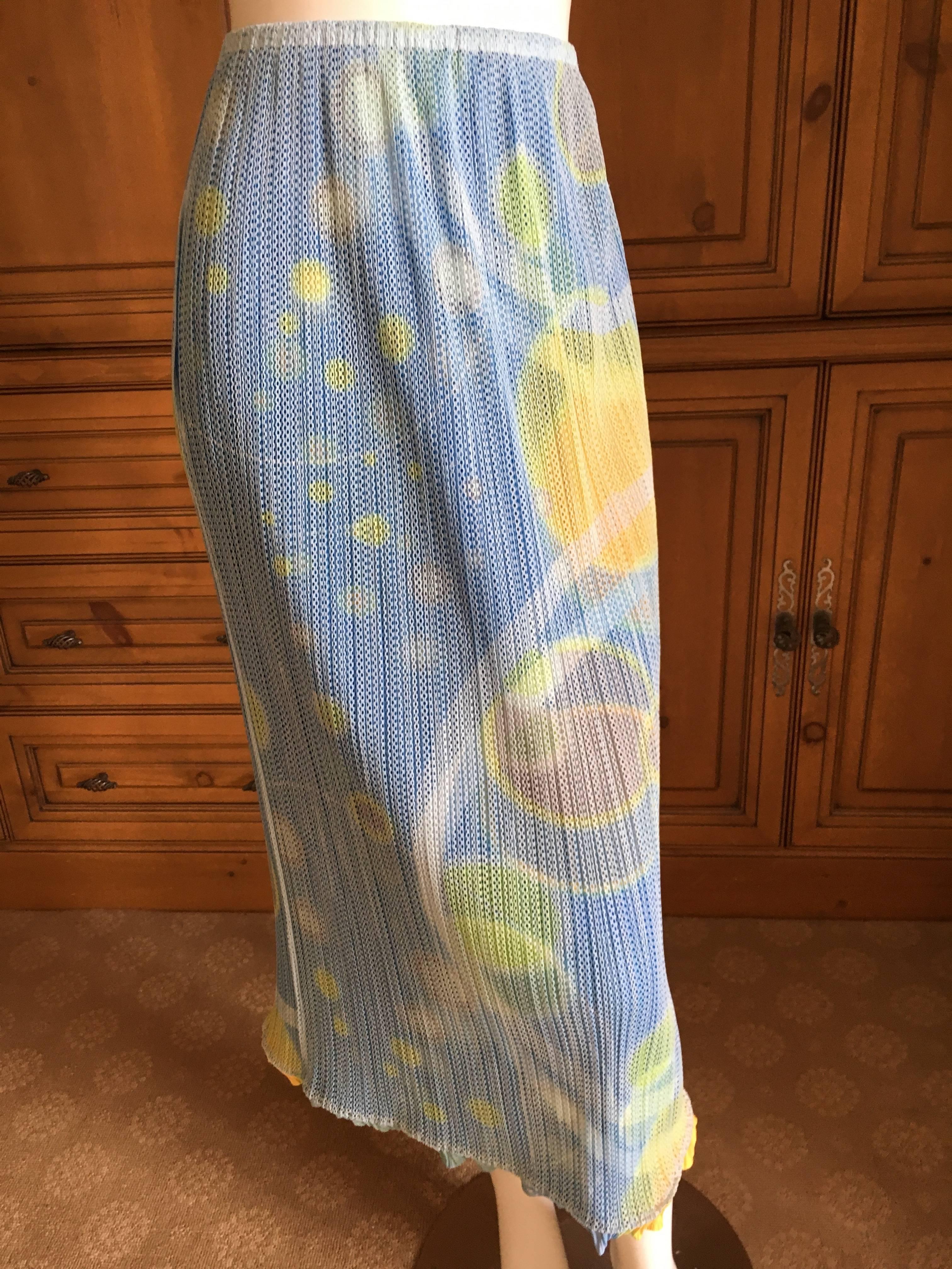 Issey Miyake Pleats Please Colorful Cosmos Skirt For Sale 4