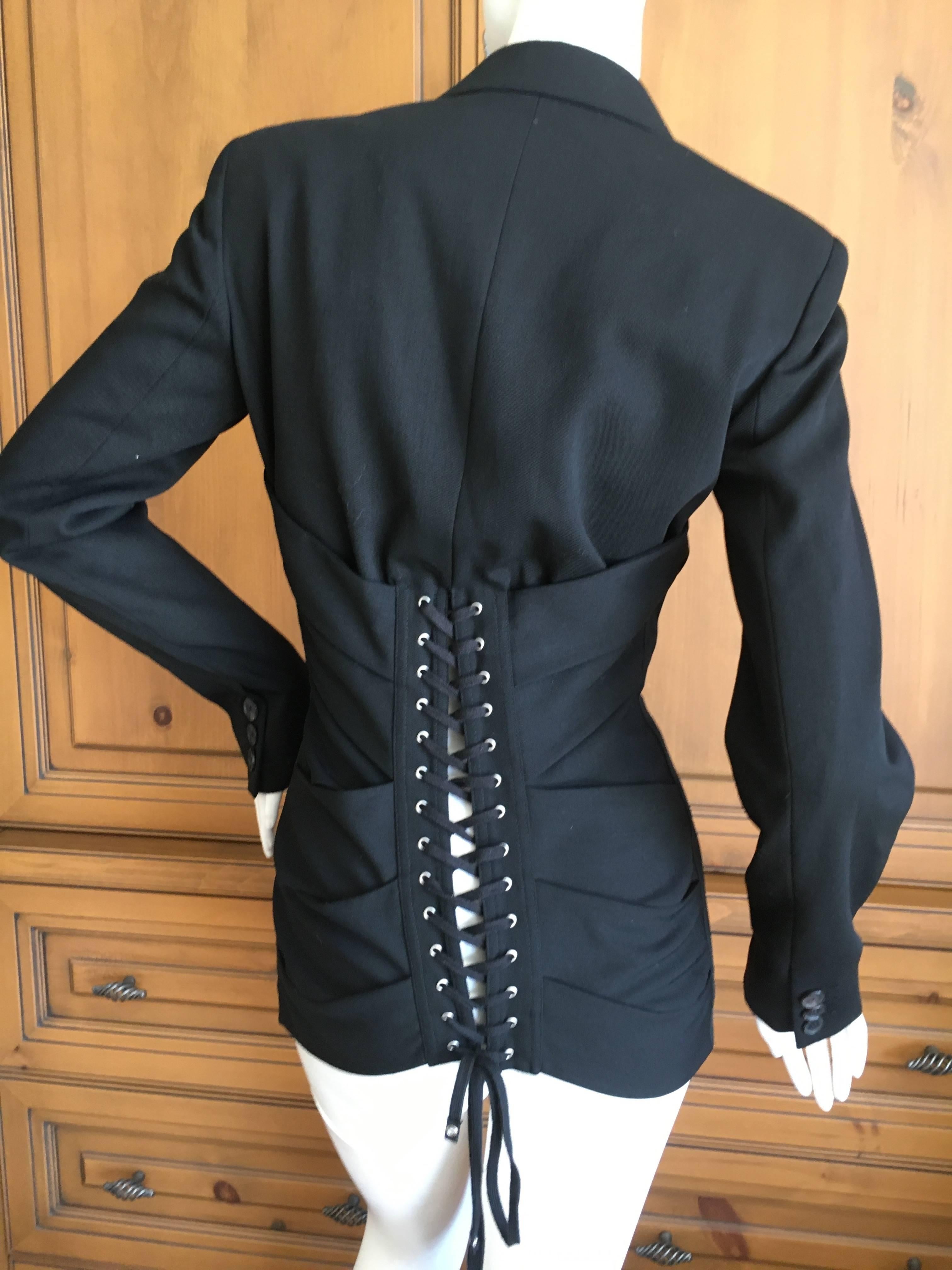 Jean Paul Gaultier Black Corset Backed Bandage Jacket.
Size 34
Bust 38