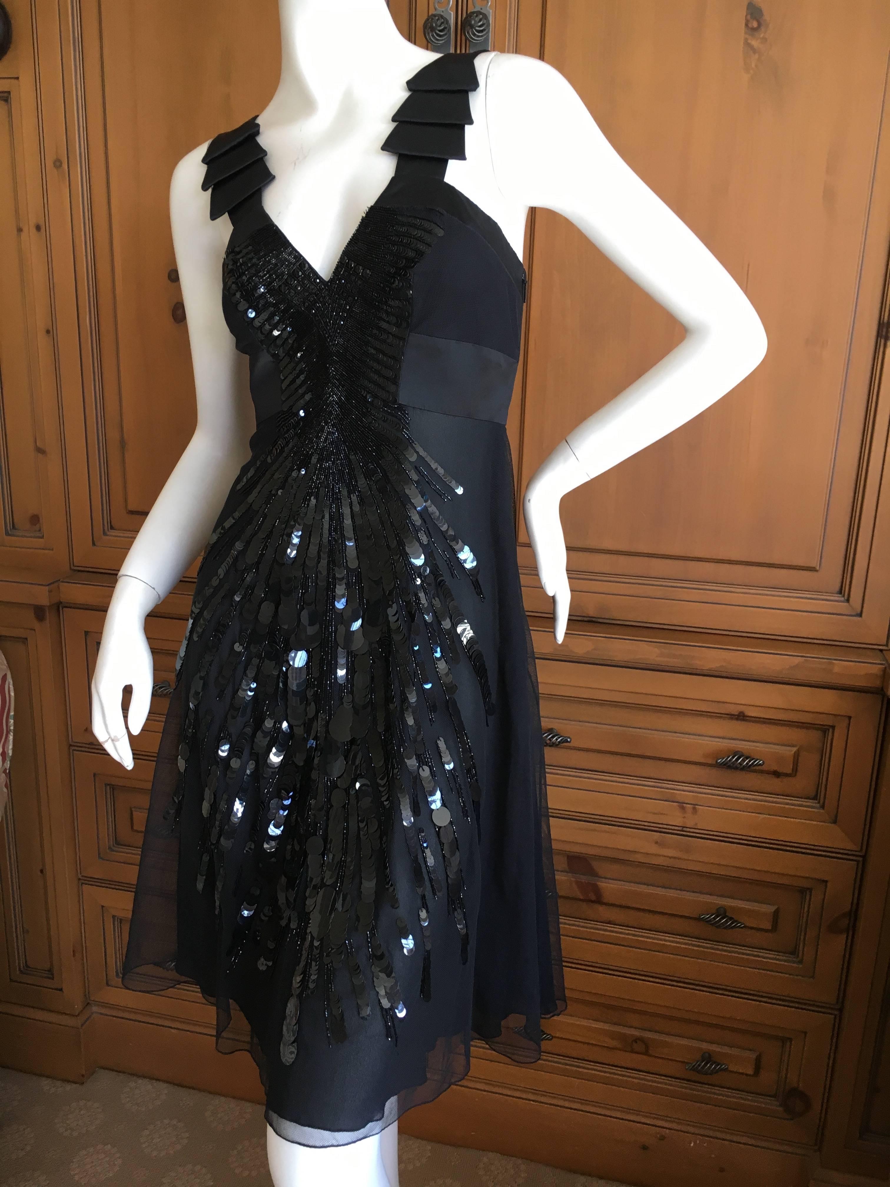 Versace Black Silk Sequined Cocktail Dress.
Bust 38