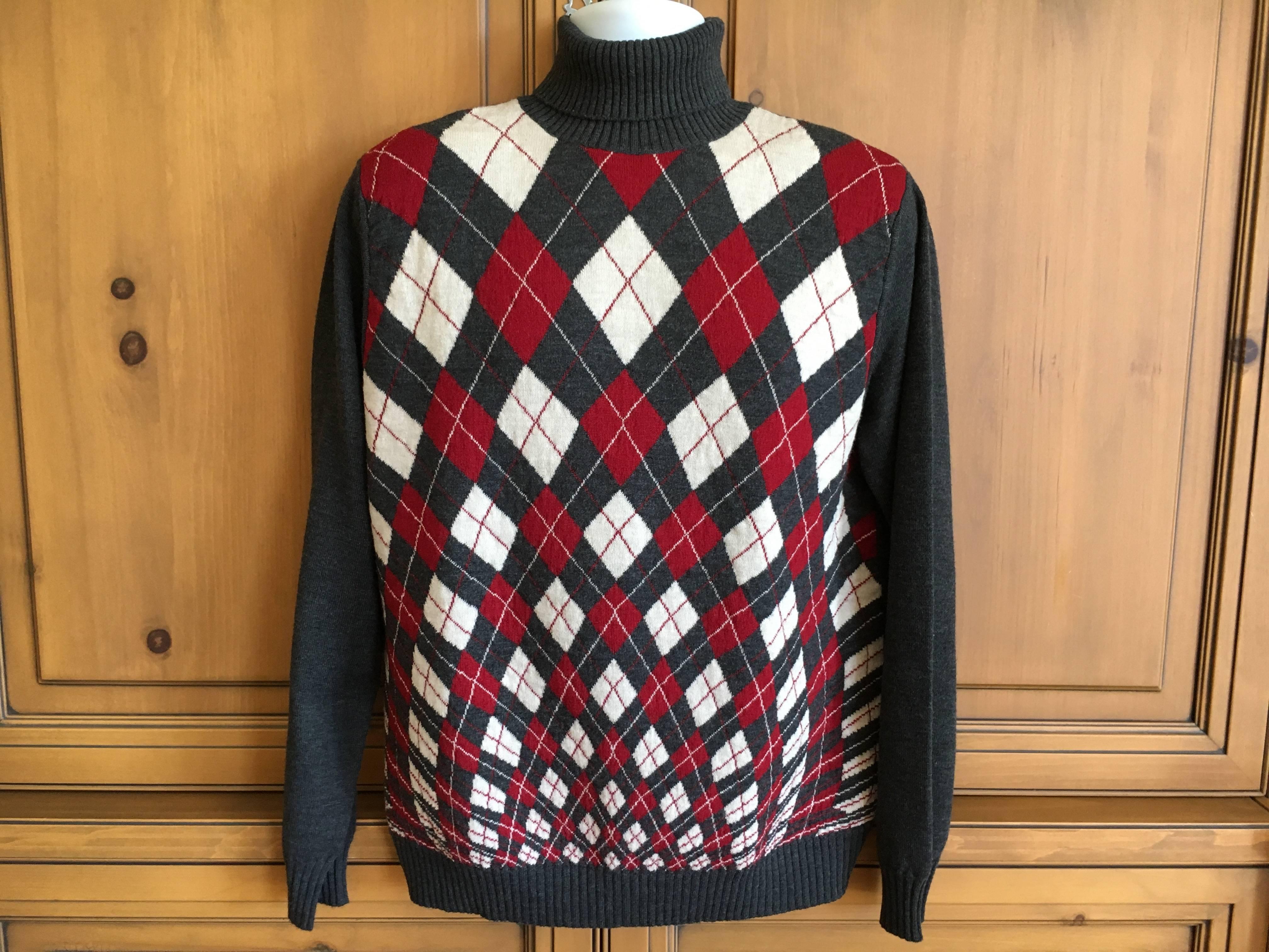Jean Paul Gaultier Homme Argyle Sweater
Wool
Size M
Chest 46"
Length 24"
Excellent conditon