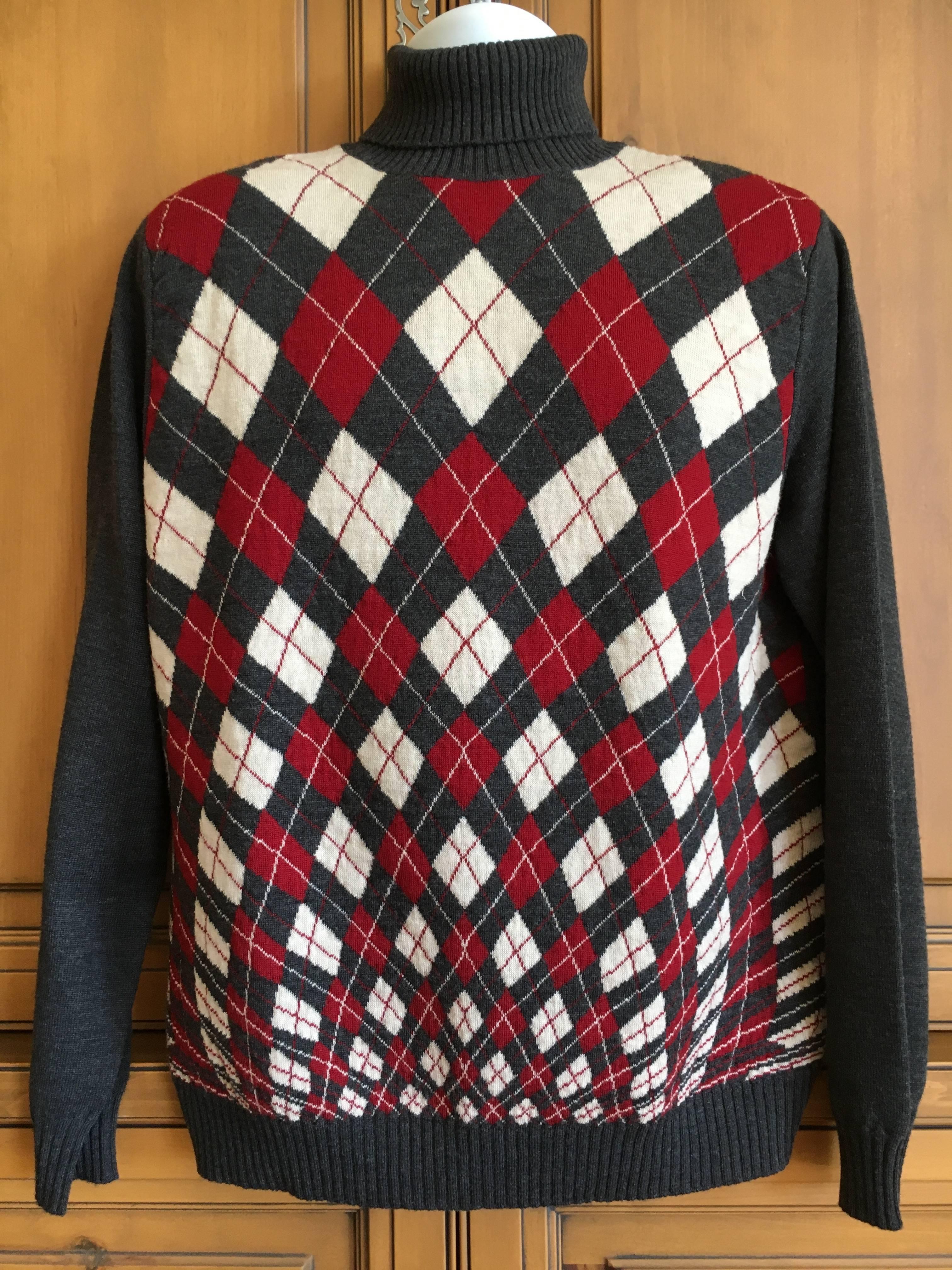 Jean Paul Gaultier Homme Argyle Sweater For Sale 2