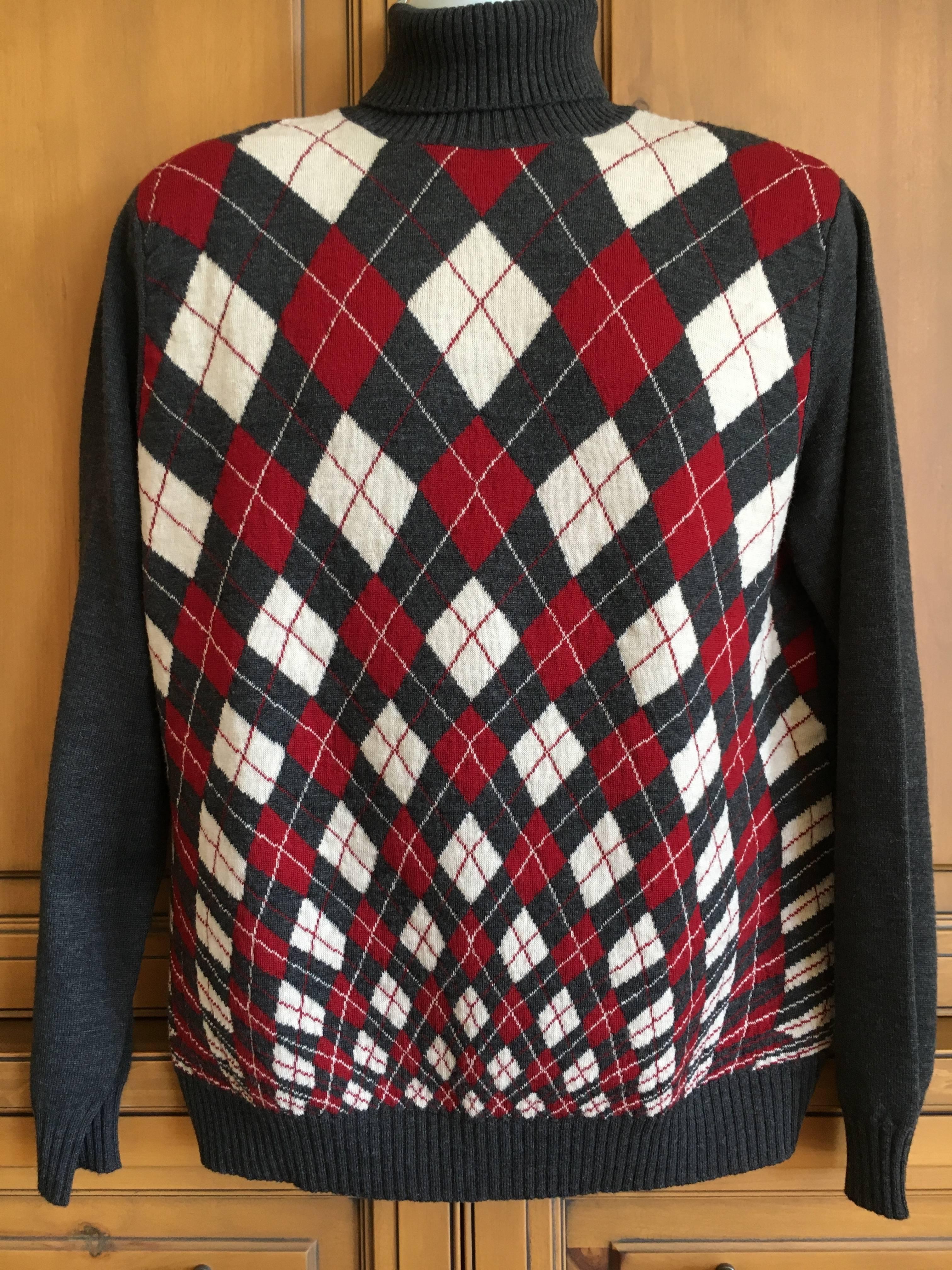 Jean Paul Gaultier Homme Argyle Sweater For Sale 1