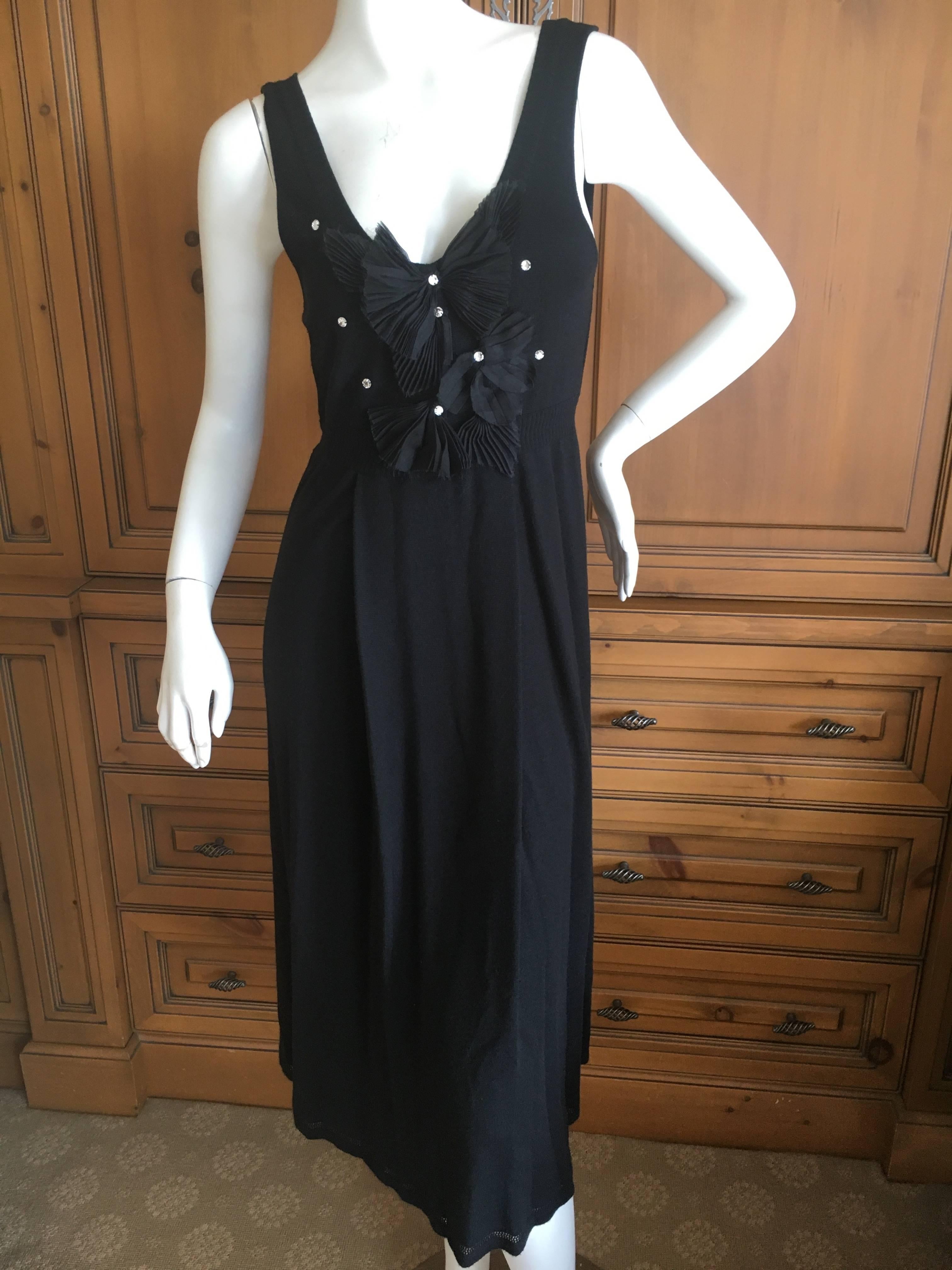 John Galliano Black Cashmere Blend Dress and Sweater with Crystal Accents For Sale 3