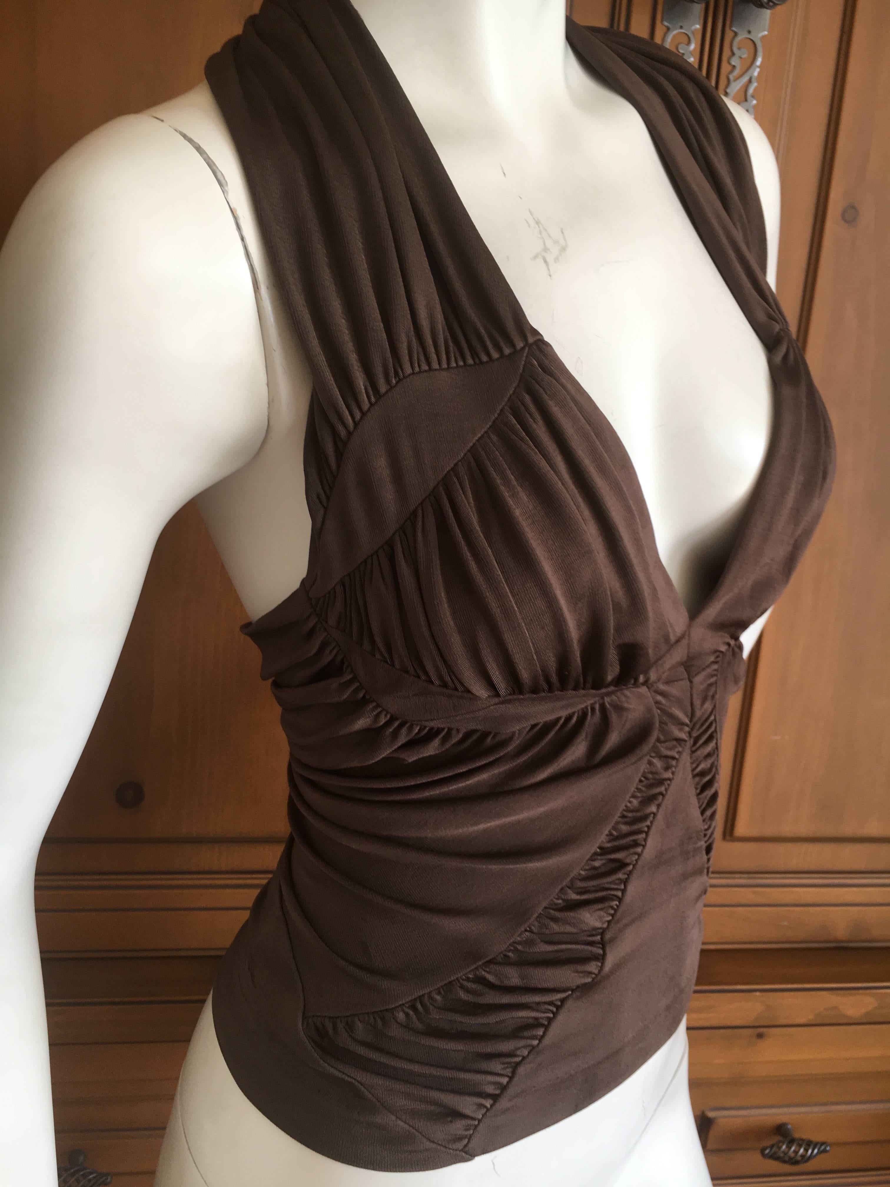 Yves Saint Laurent by Tom Ford Brown Ruched Top.
SO sexy.
Size Small 
Rayon
Bust 34"
LEngth 20"
Great pre owned condition
