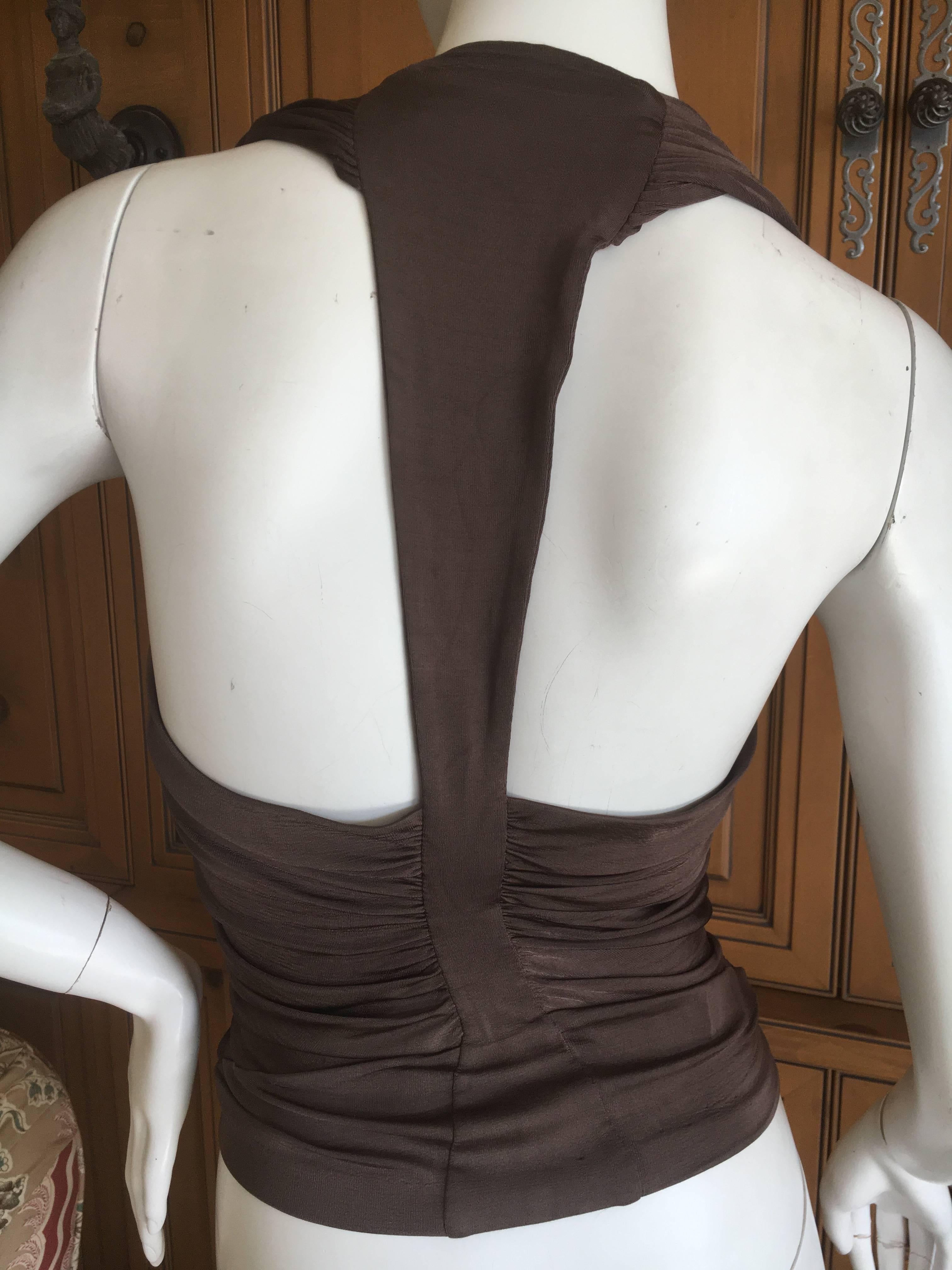 Women's Yves Saint Laurent by Tom Ford Brown Low Cut Top For Sale