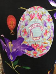Leonard Paris Vintage Silk Jersey Belted Dress Easter Fabrege Egg Pattern