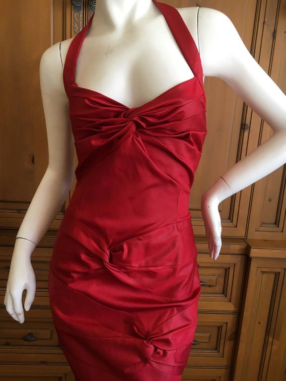 Christian Dior by John Galliano Red Knot Dress For Sale at 1stDibs