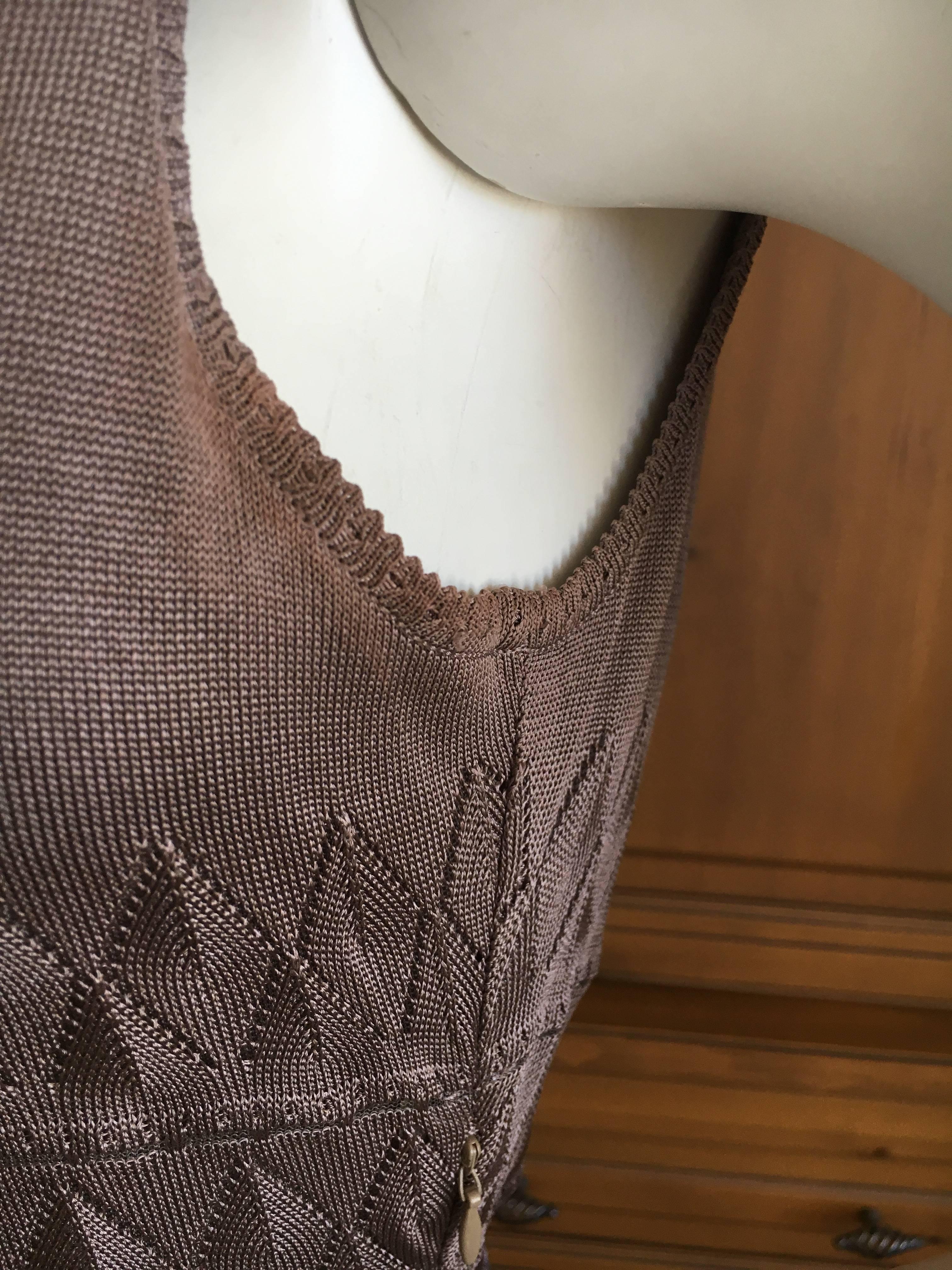 John Galliano f990's Gray Diamond Pattern Knit Dress with Matching Cardigan For Sale 6