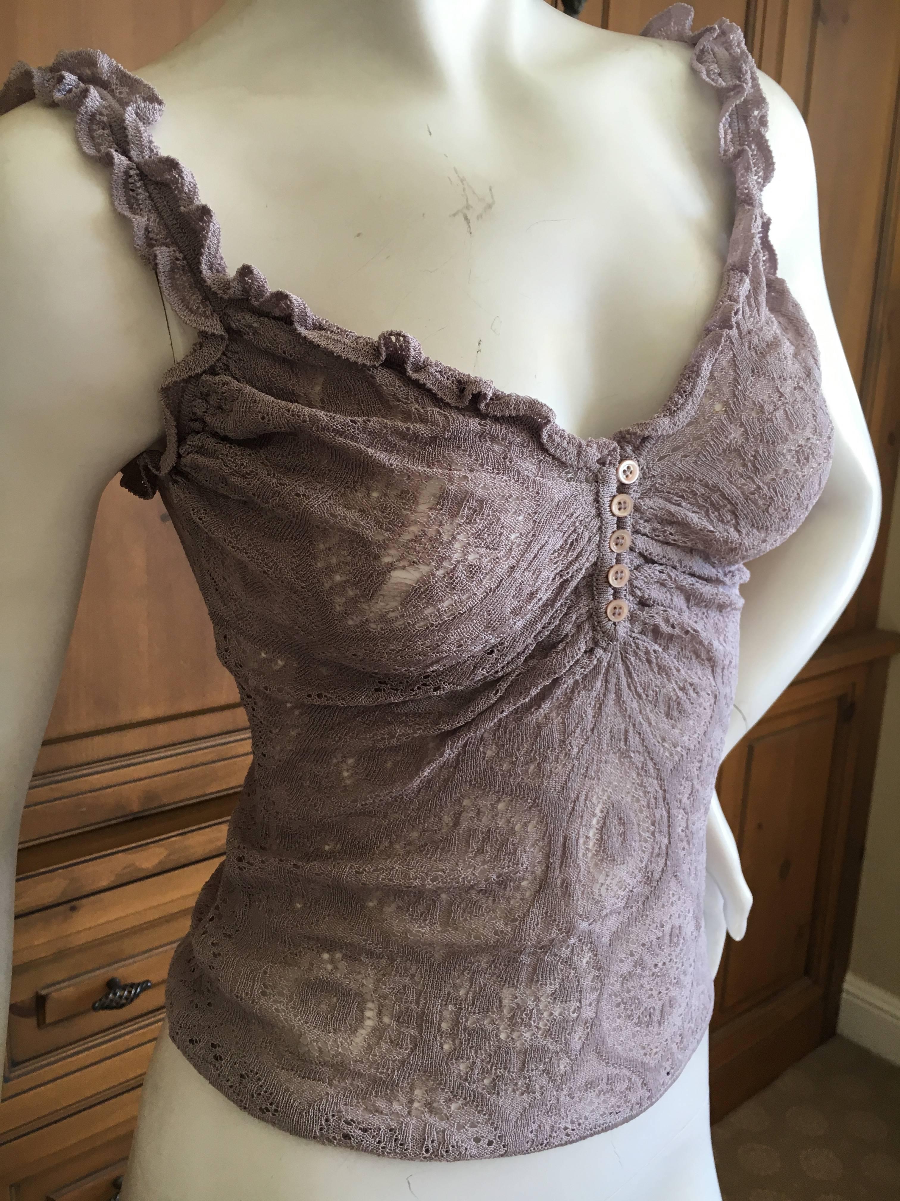 Women's John Galliano for Bergdorf Goodman 1990's Button Front Lace Camisole For Sale