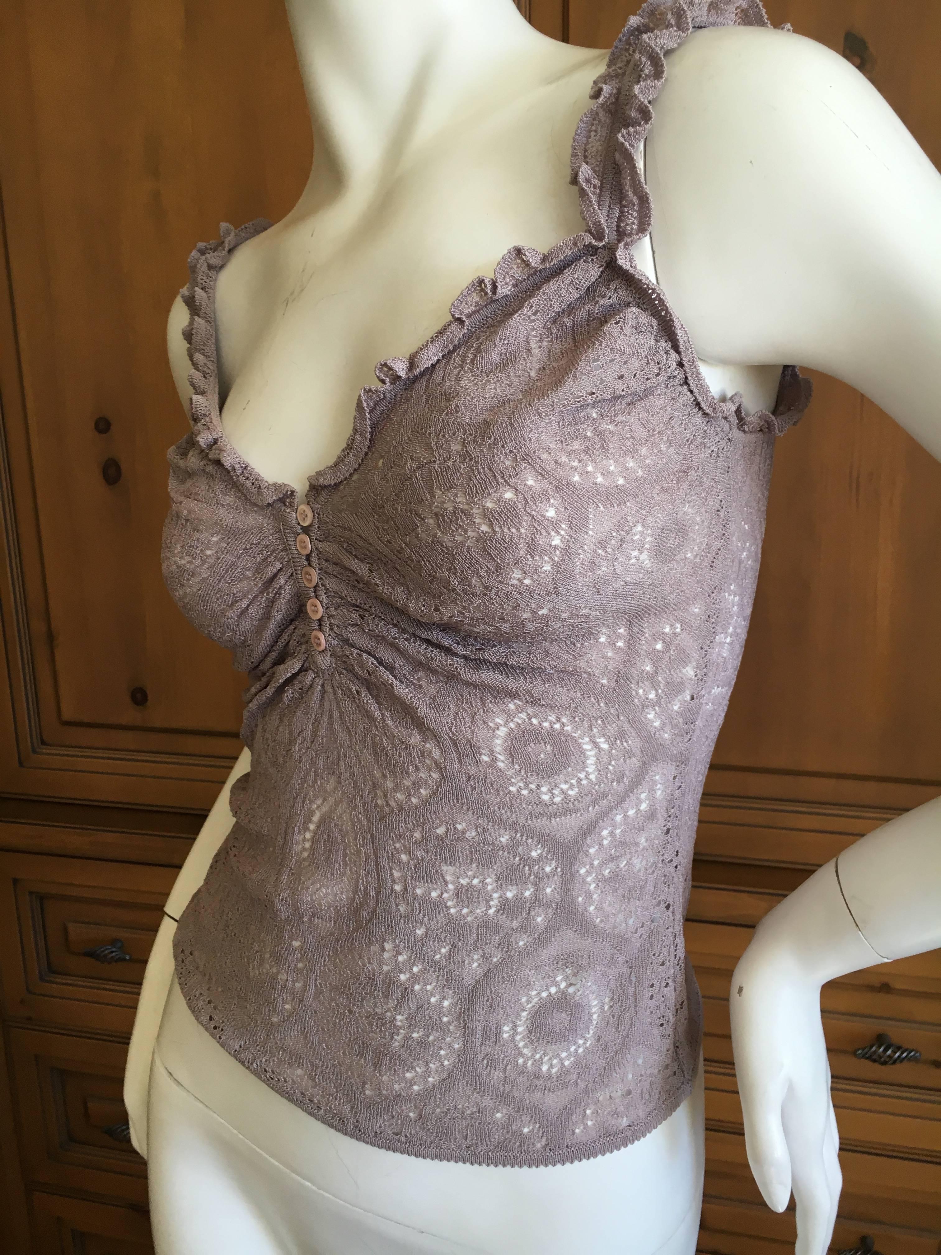 John Galliano for Bergdorf Goodman 1990's Button Front Lace Camisole In Excellent Condition For Sale In Cloverdale, CA