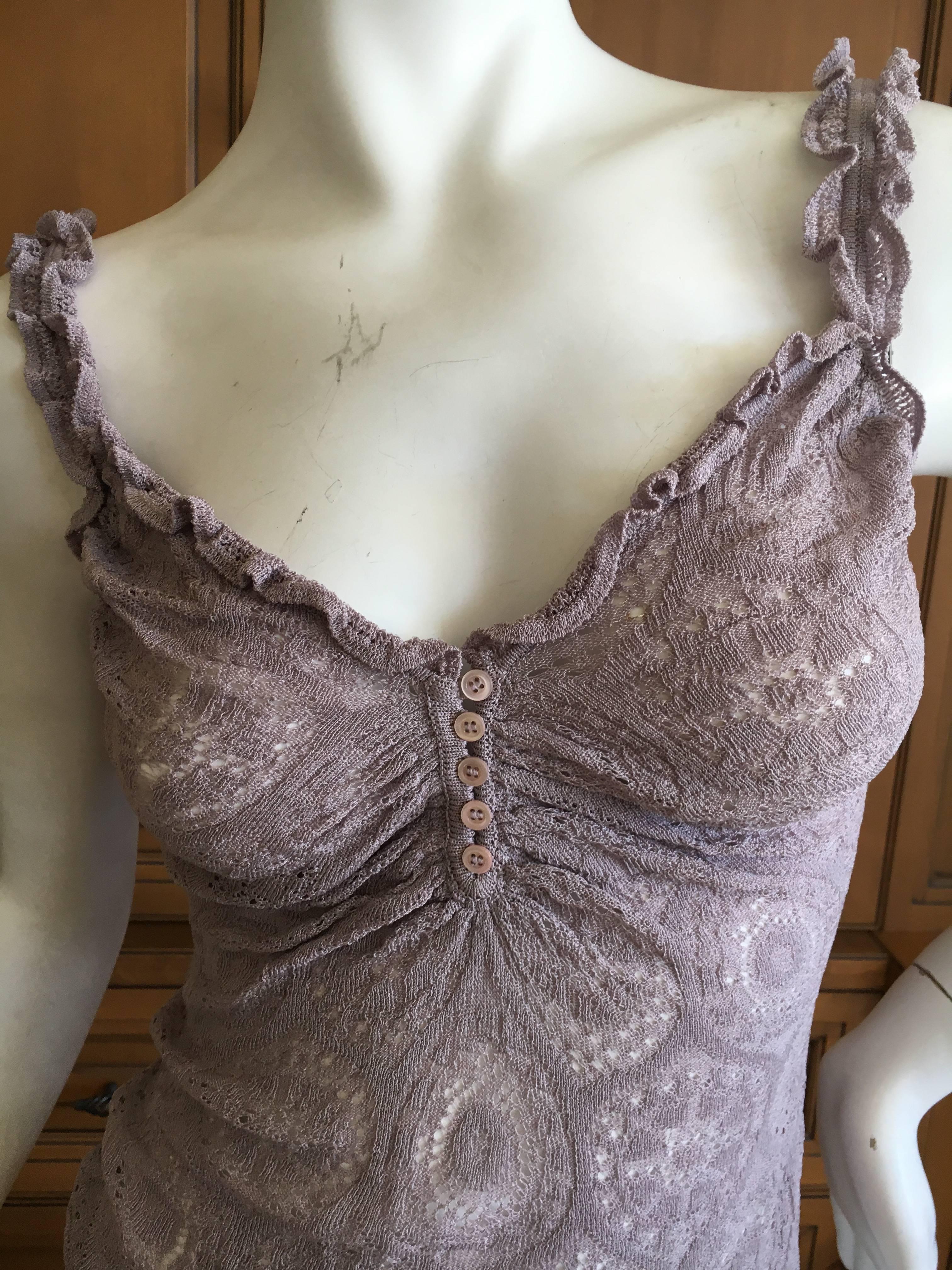 John Galliano for Bergdorf Goodman 1990's Button Front Lace Camisole For Sale 1
