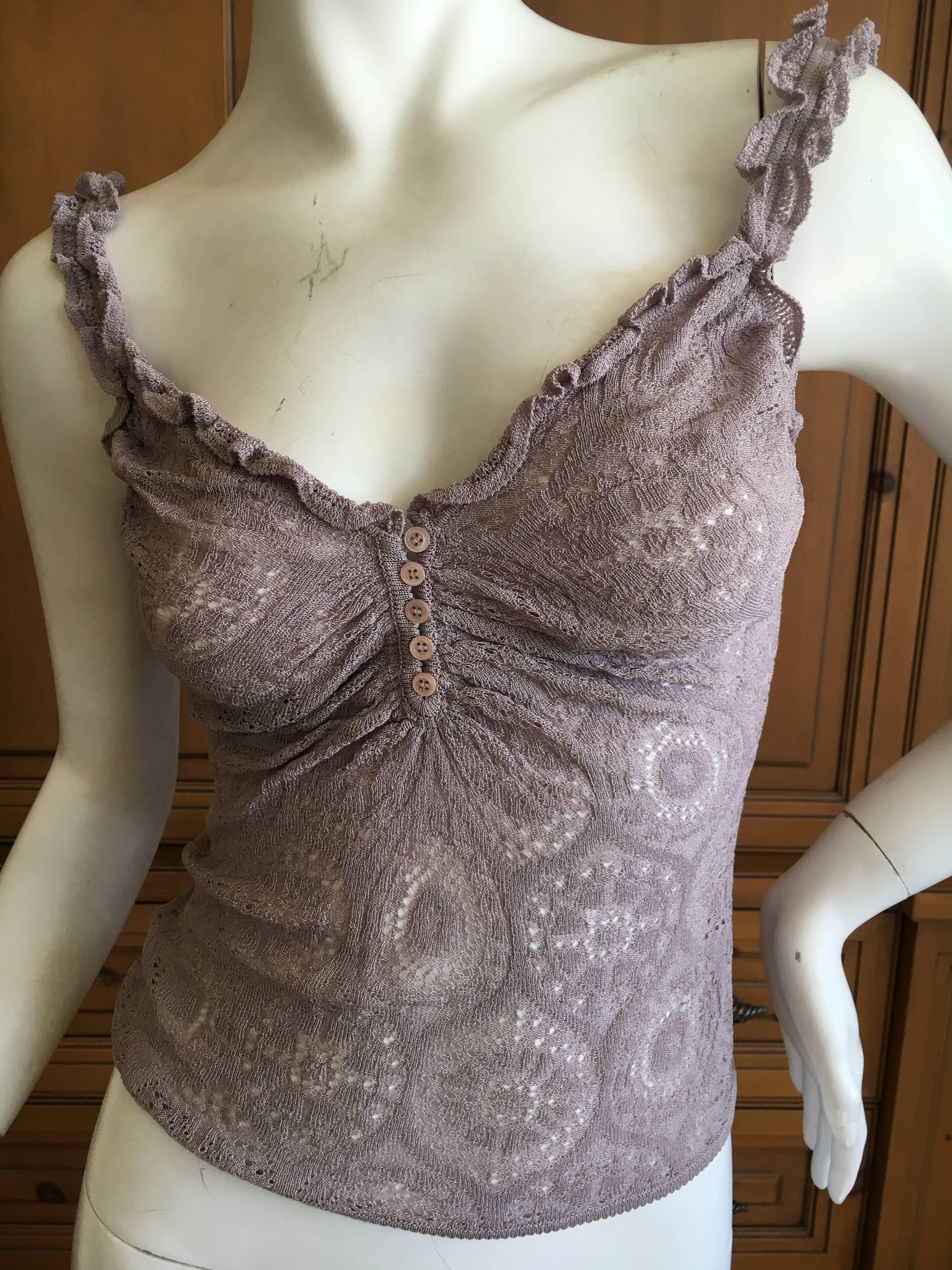 John Galliano for Bergdorf Goodman 1990's Button Front Lace Camisole For Sale 2