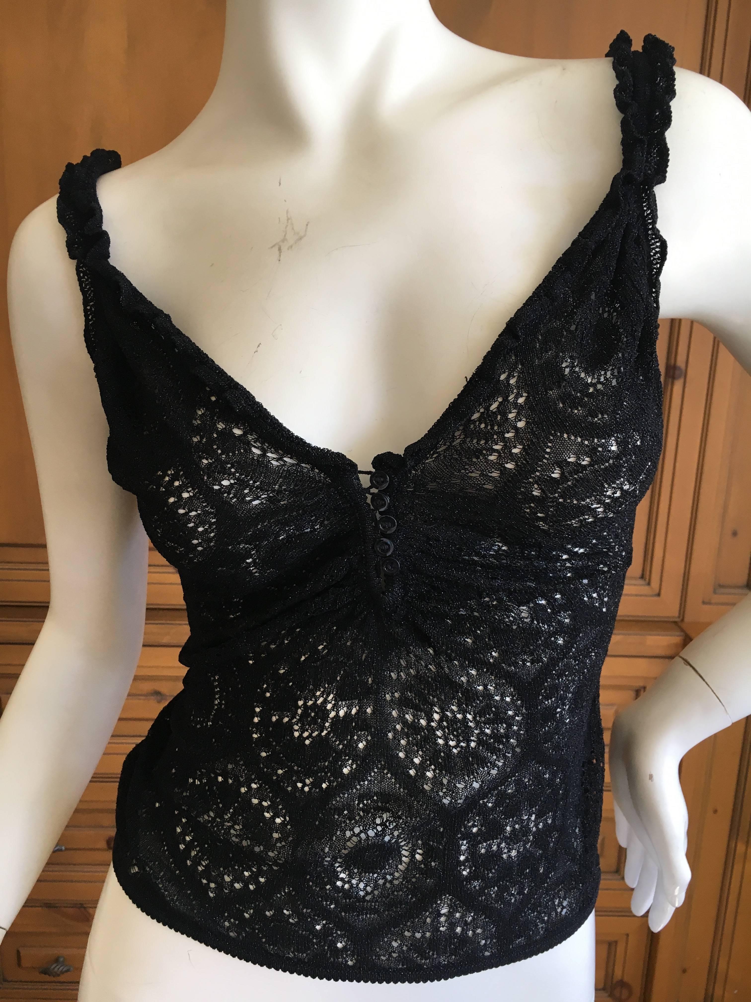 John Galliano for Bergdorf Goodman 1990's Button Front Lace Camisole.
Size small
Bust 36"
Length 25"
Excellent condition
